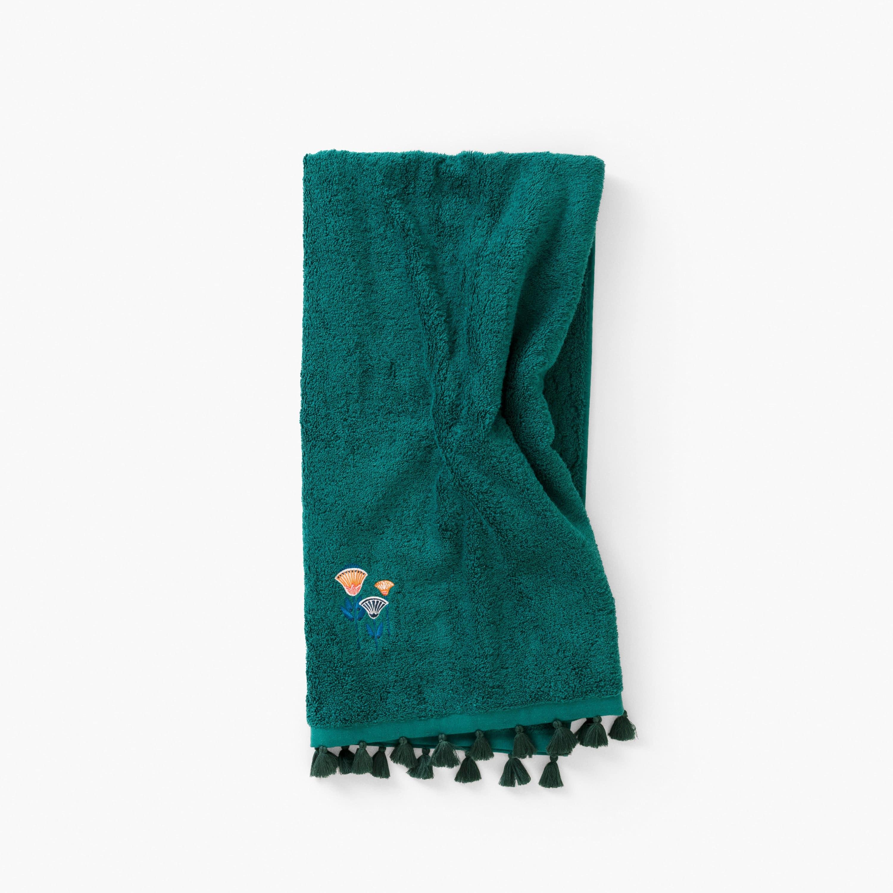 Papyrus Emerald Cotton Bath Towel - Image 3