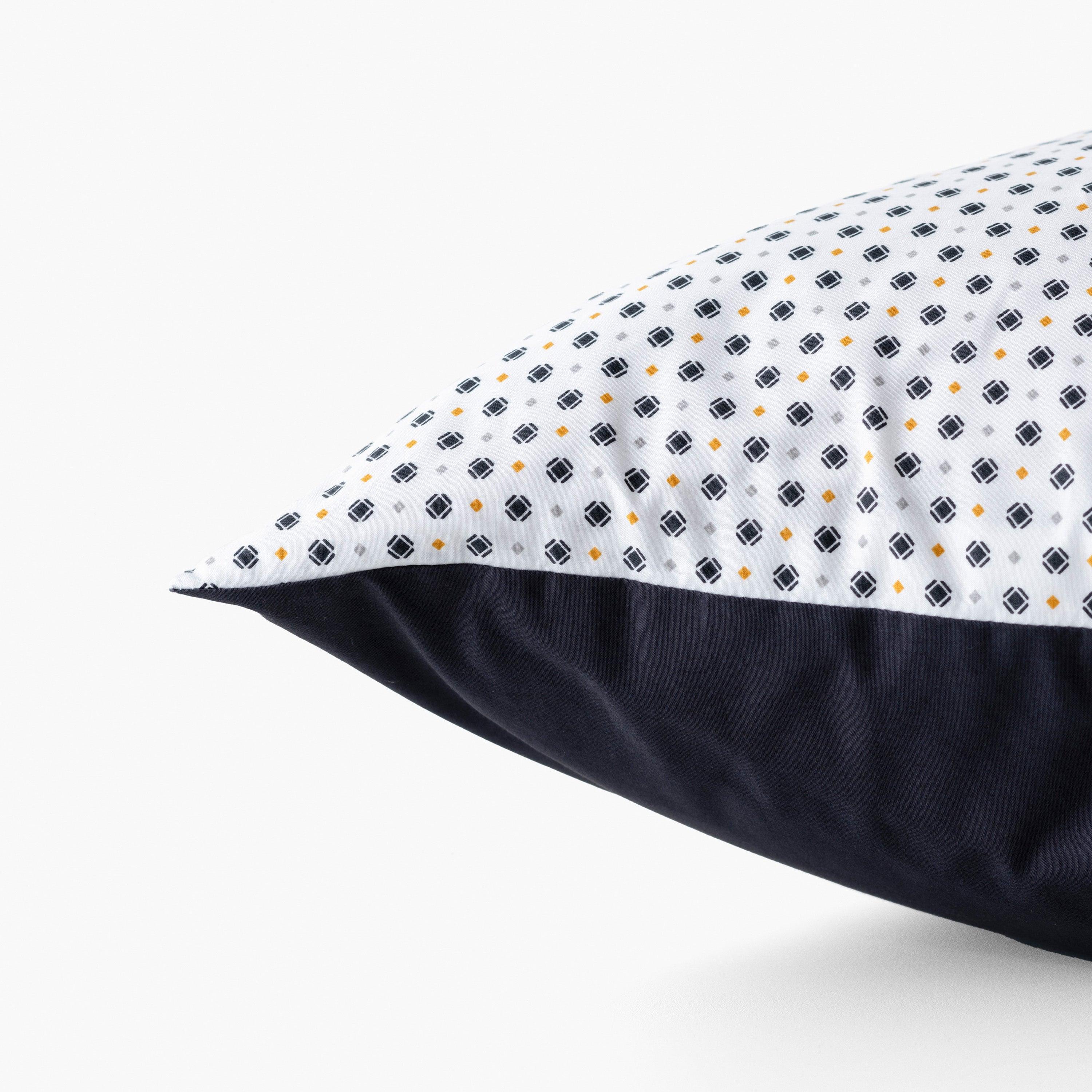 Neo Rectangular Cotton Percale Pillowcase - Geometric Anthracite - Image 3