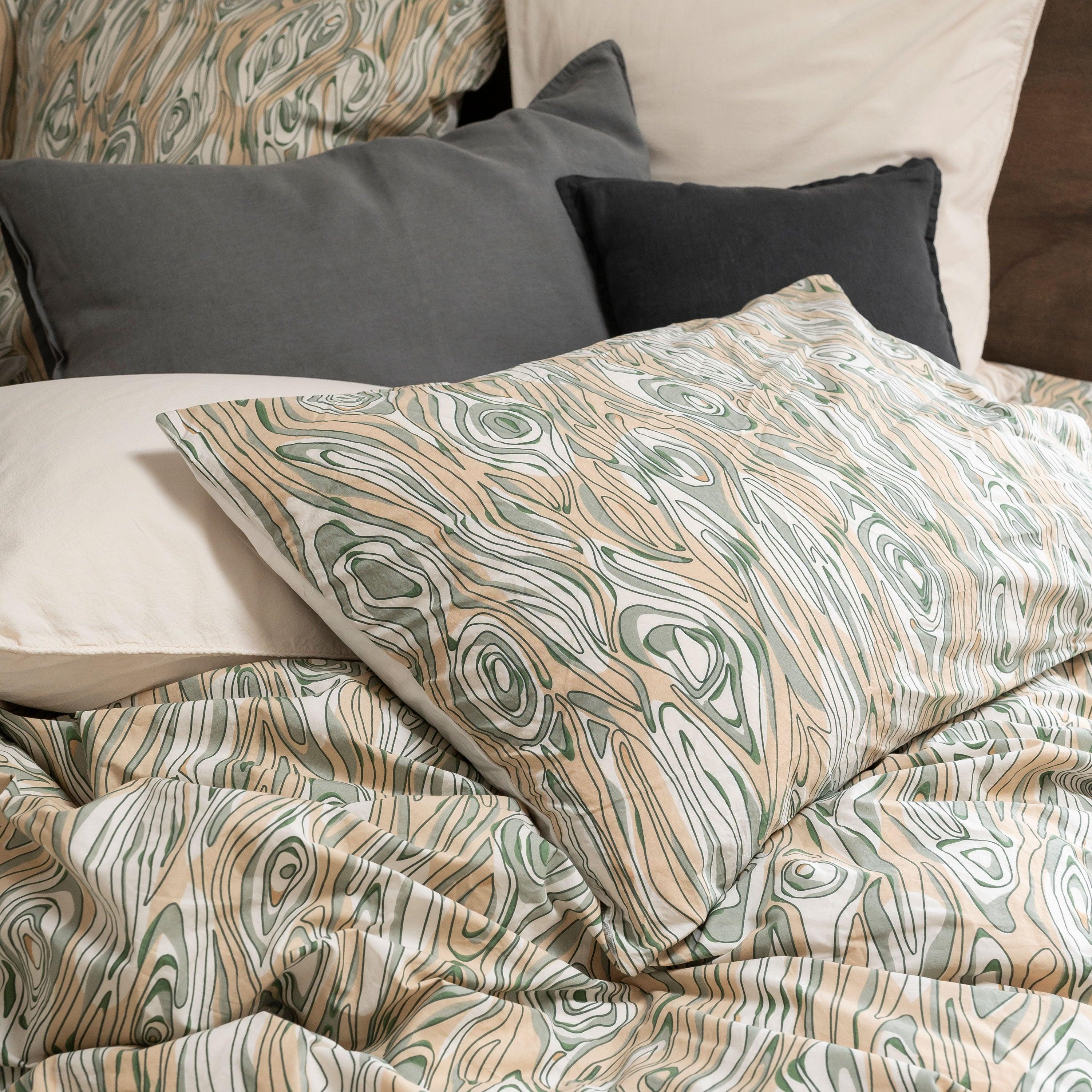 Rectangular Pillowcase in Organic Washed Cotton Percale Mon Arbre - Image 4