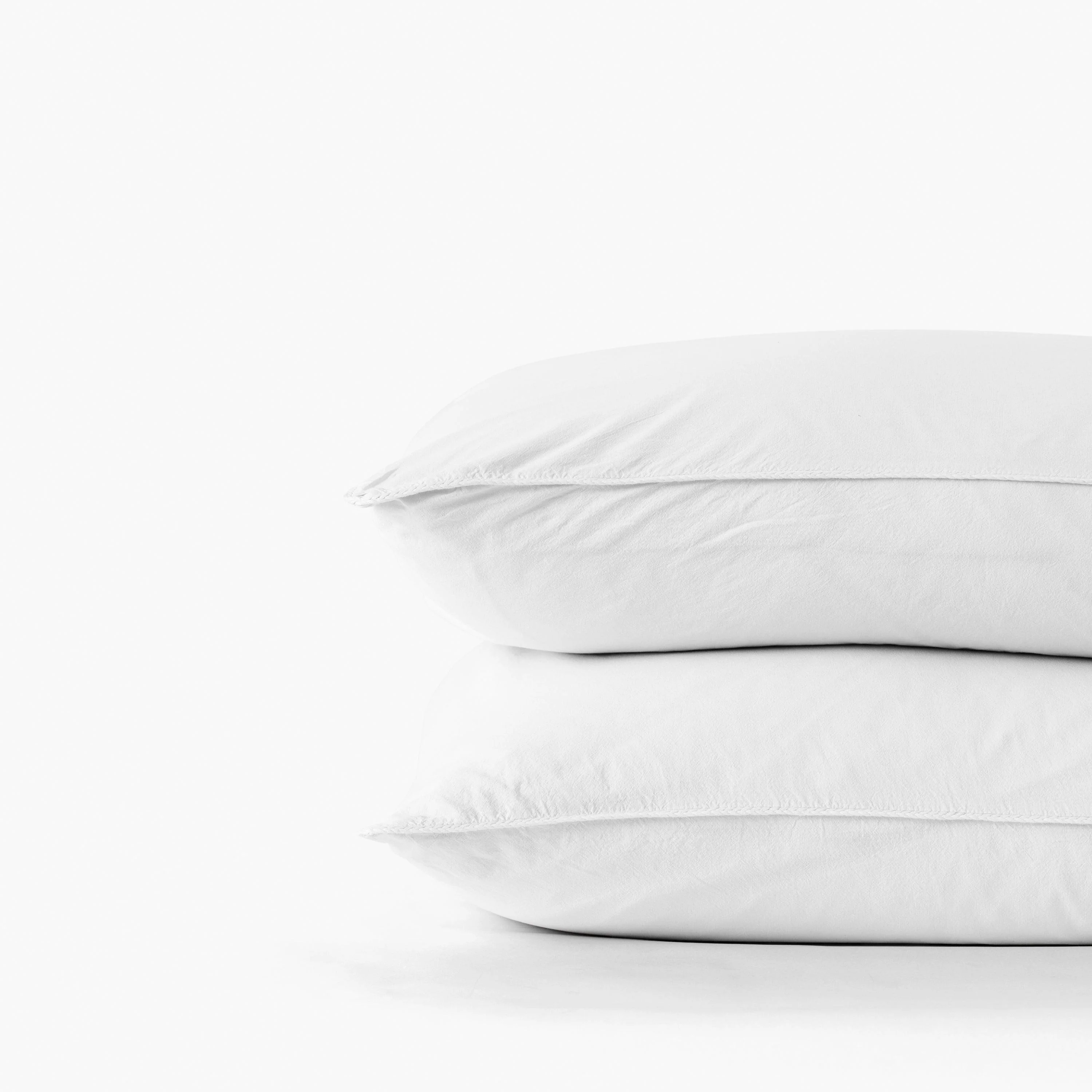 Souffle Rectangular Organic Cotton Pillowcase - White - Image 3