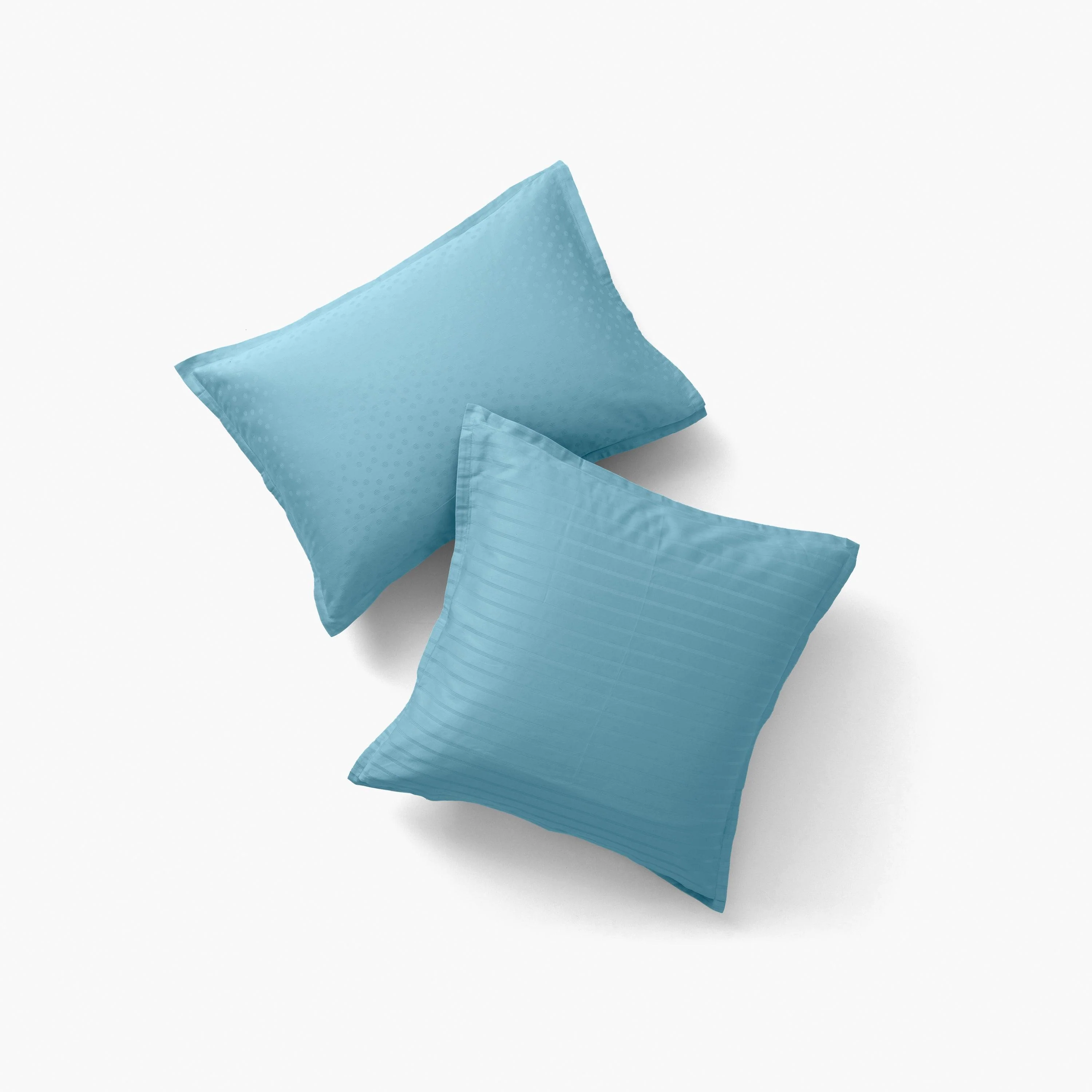 Rectangular Pillowcase in Cotton Sateen Jacquard Prestige Glacier - Image 4