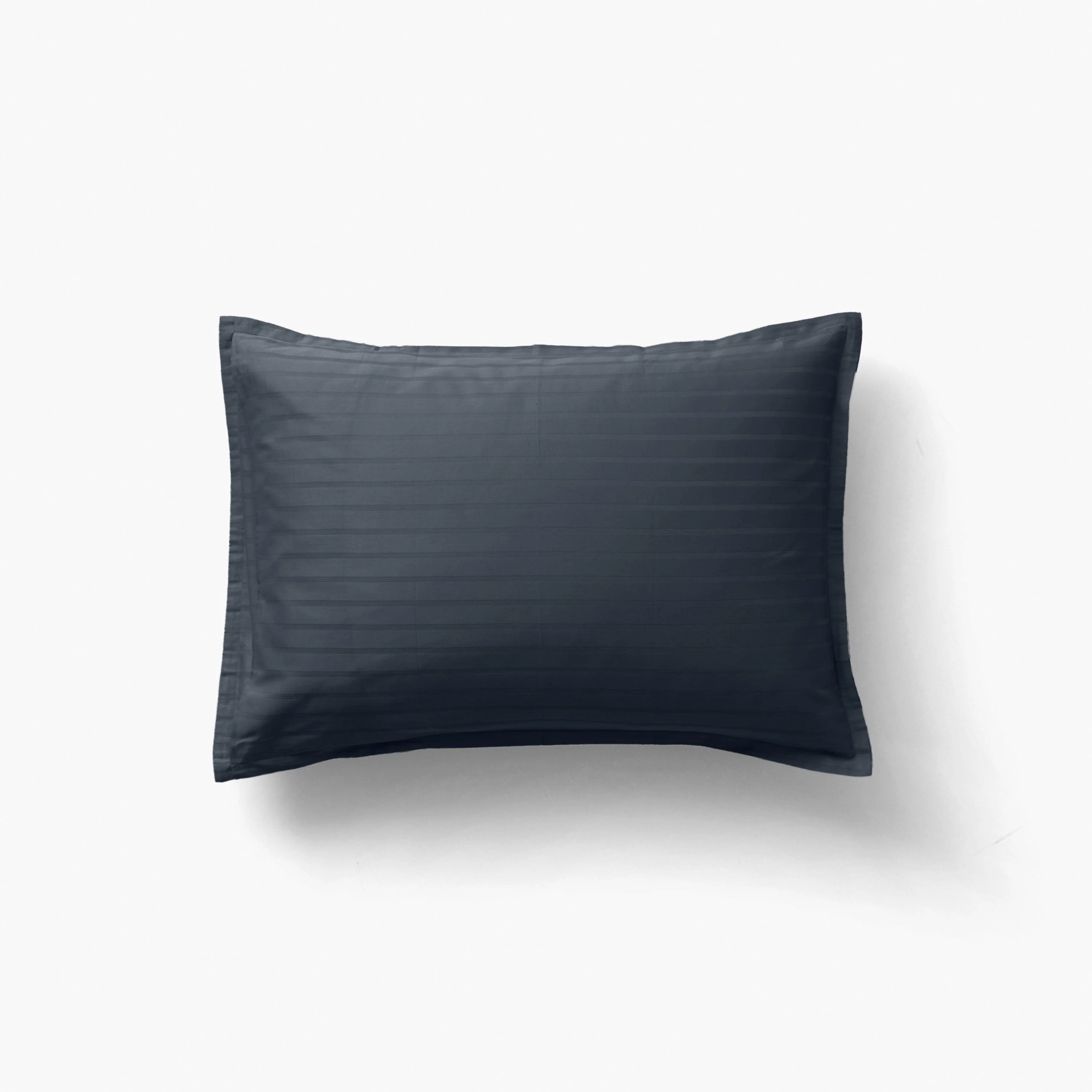 Rectangular Pillowcase in Cotton Sateen Jacquard Prestige Midnight Blue - Image 2