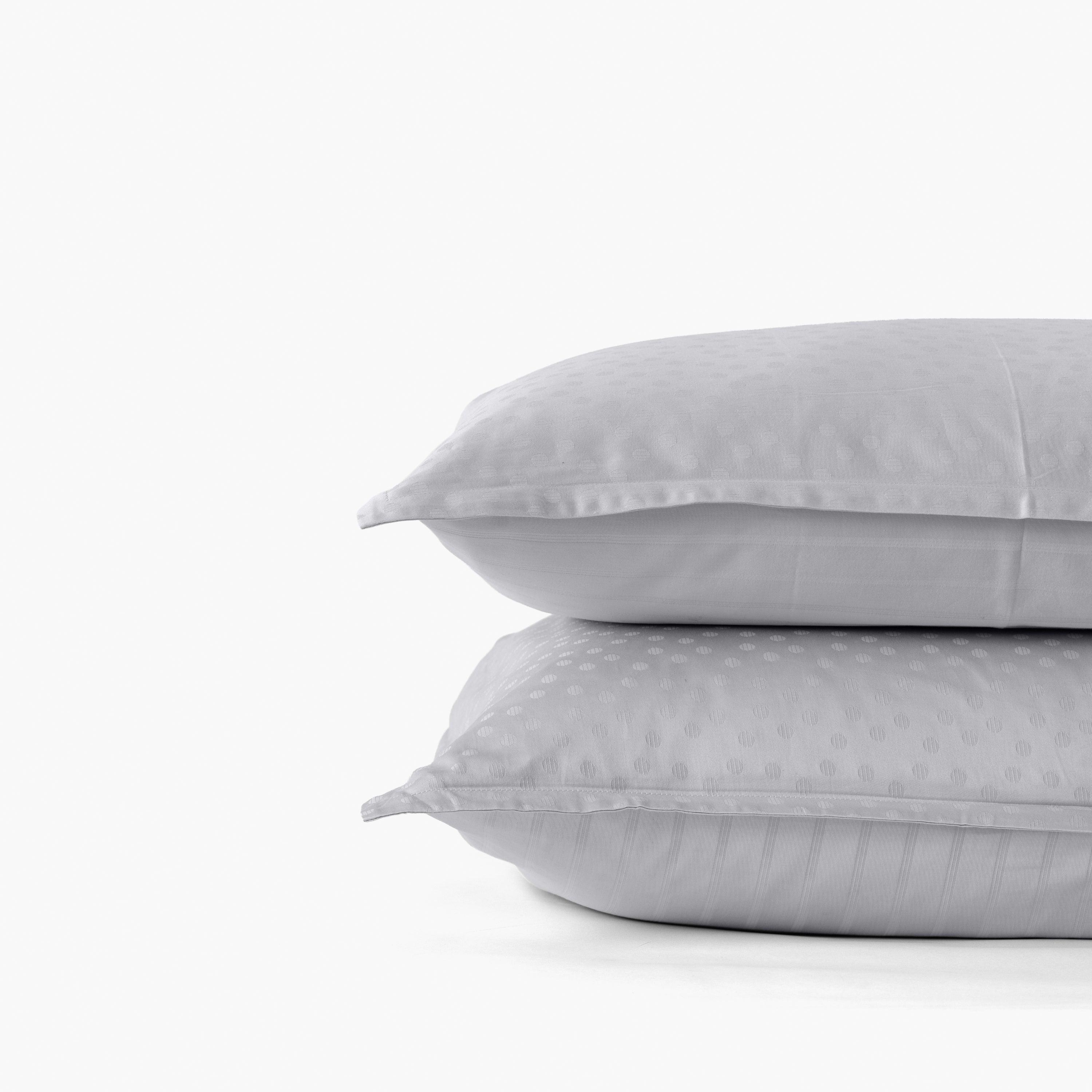 Rectangular Pillowcase in Cotton Sateen Jacquard Prestige Turtle Dove - Image 3