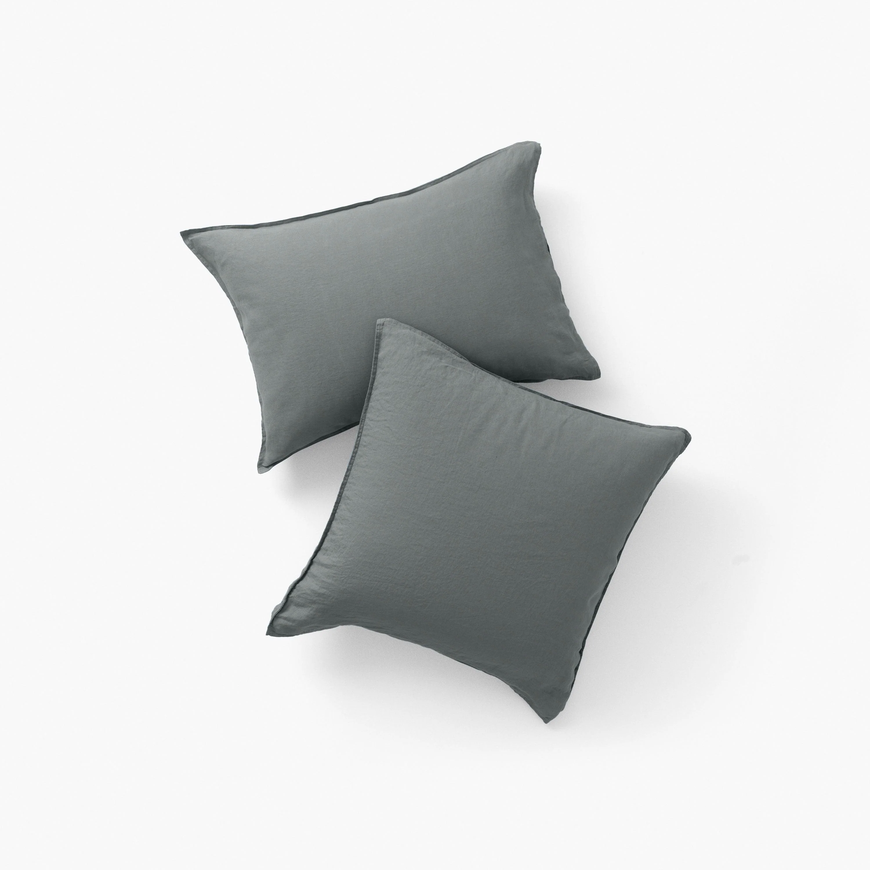 Songe Rectangular Washed Linen Pillowcase - Ash Khaki - Image 2