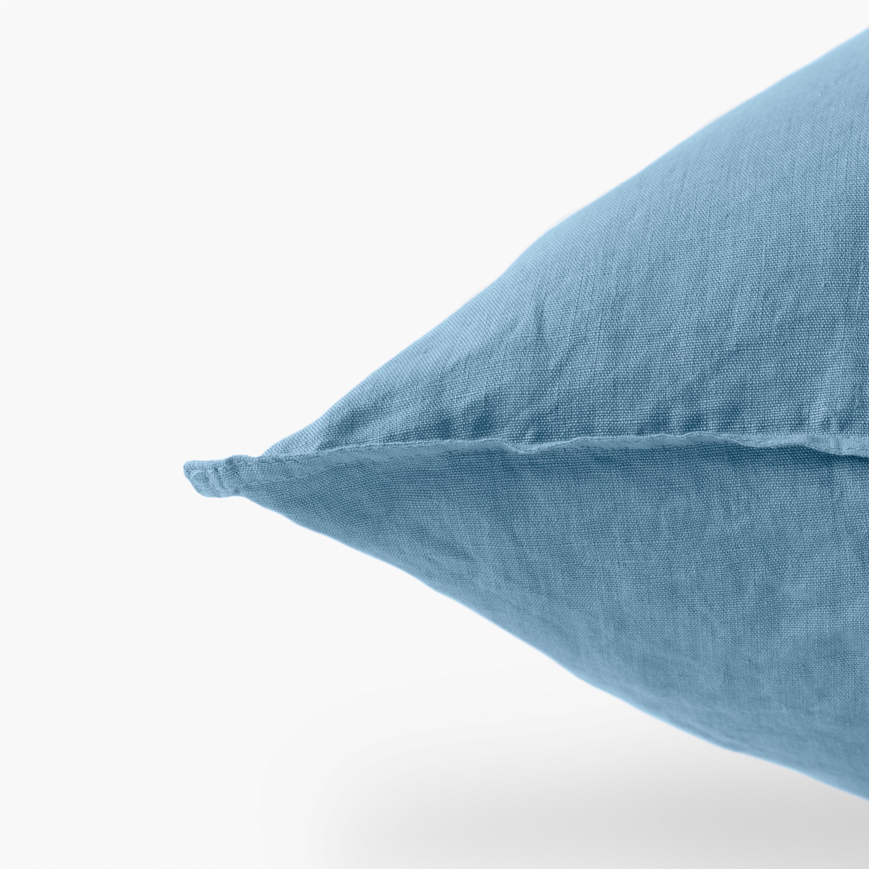 Songe Rectangular Washed Linen Pillowcase - Baltic Blue - Image 4