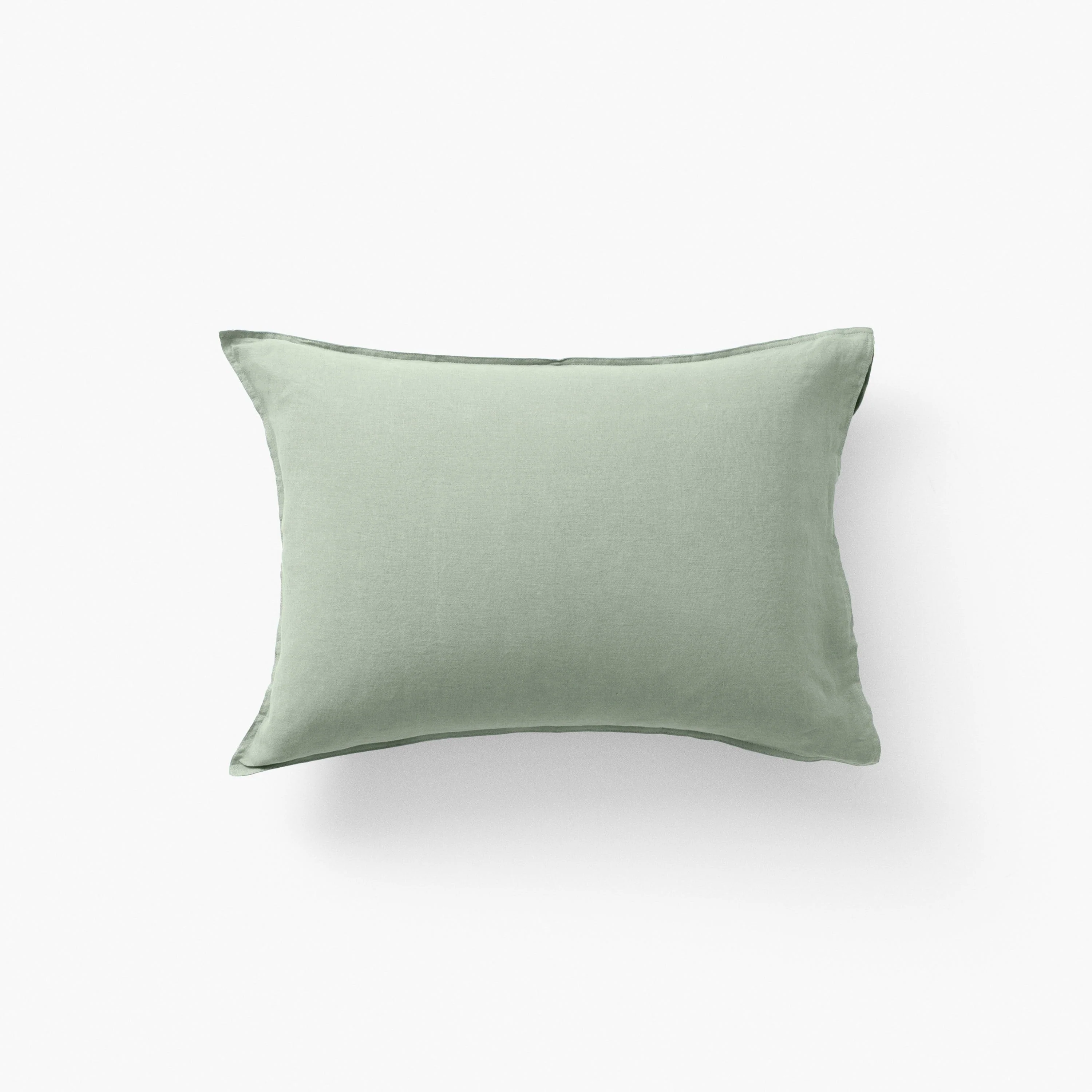 Songe Rectangular Washed Linen Pillowcase - Eucalyptus