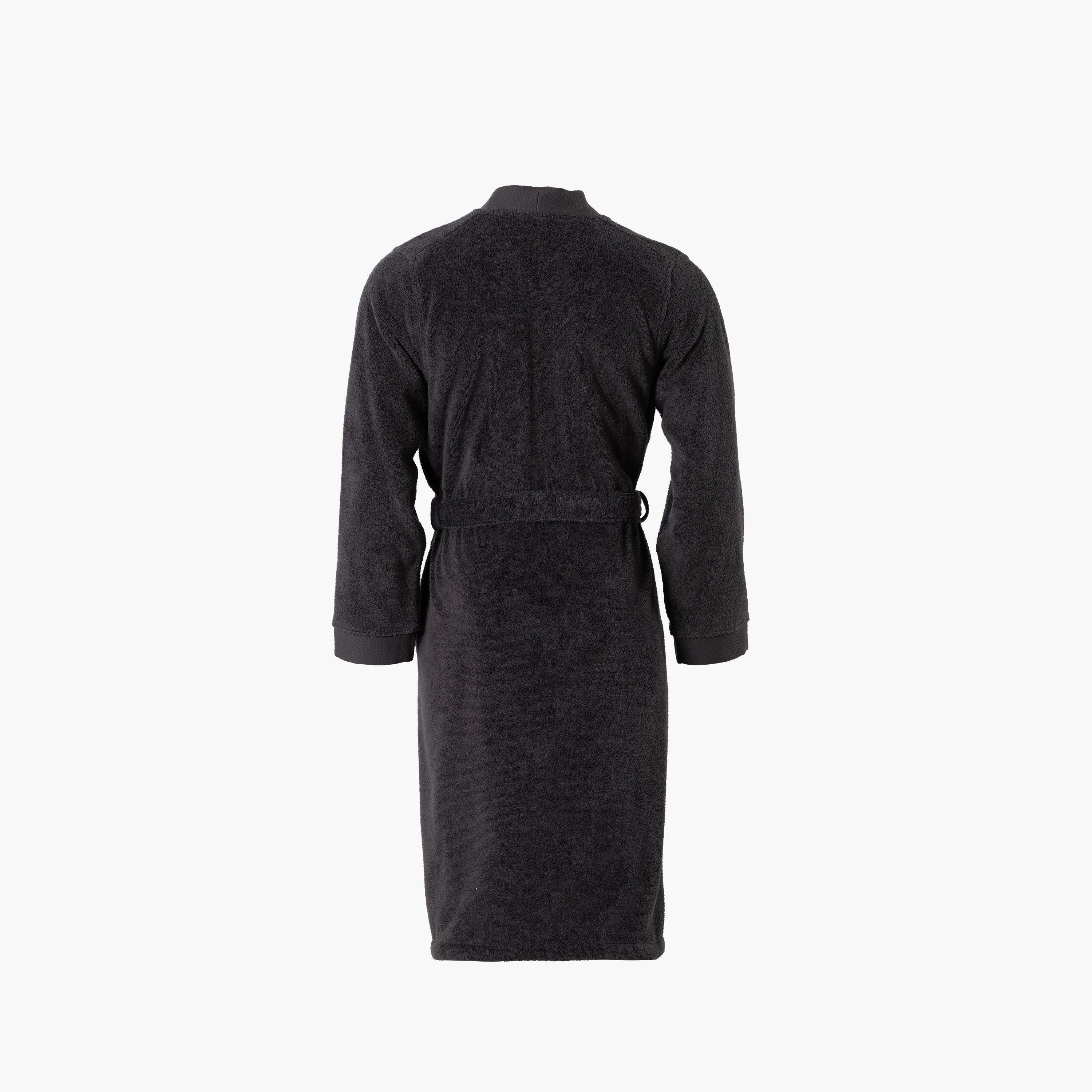 Romeo Men's Cotton Bathrobe - Anthracite - Image 3
