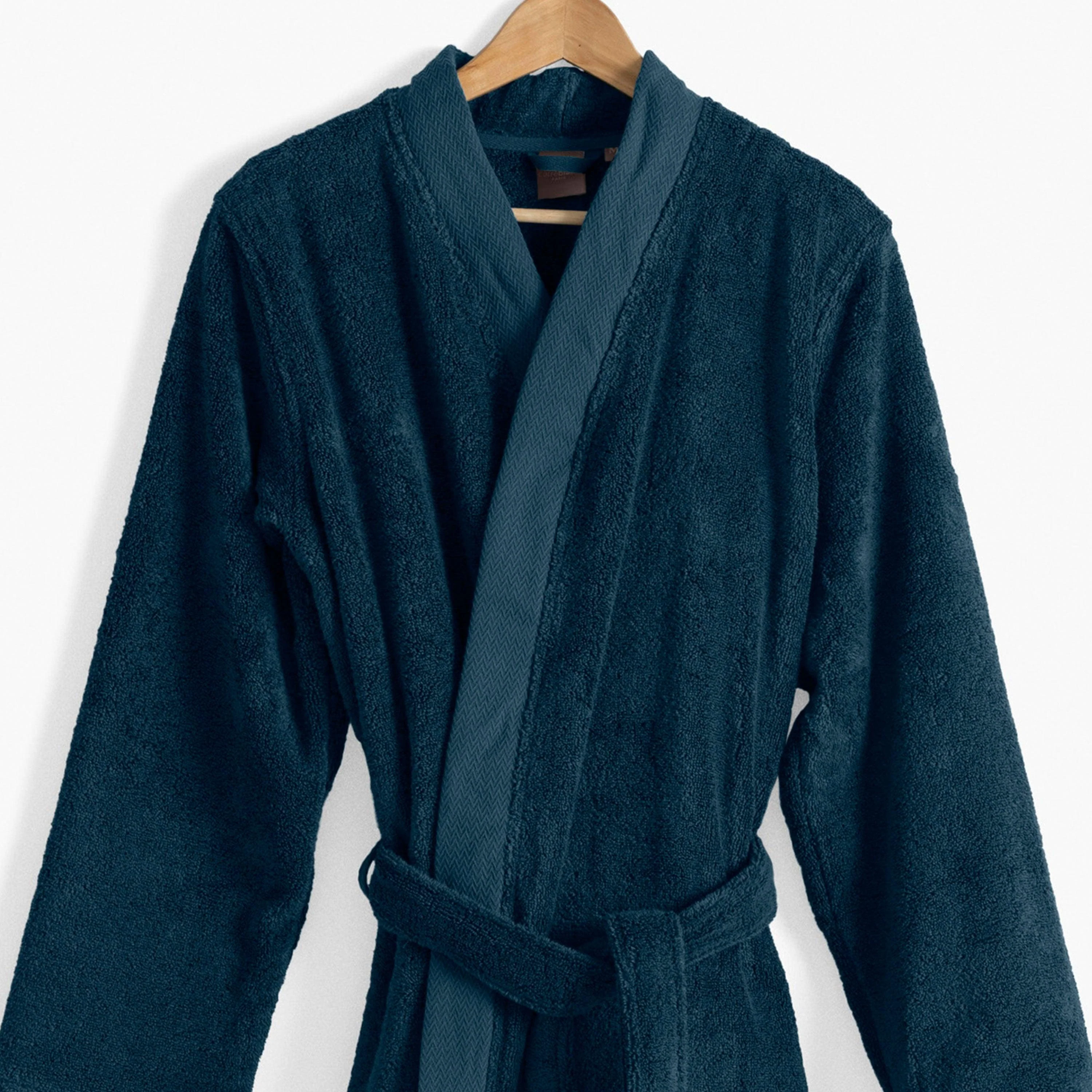 Romeo Men's Cotton Bathrobe - Blue - Image 4