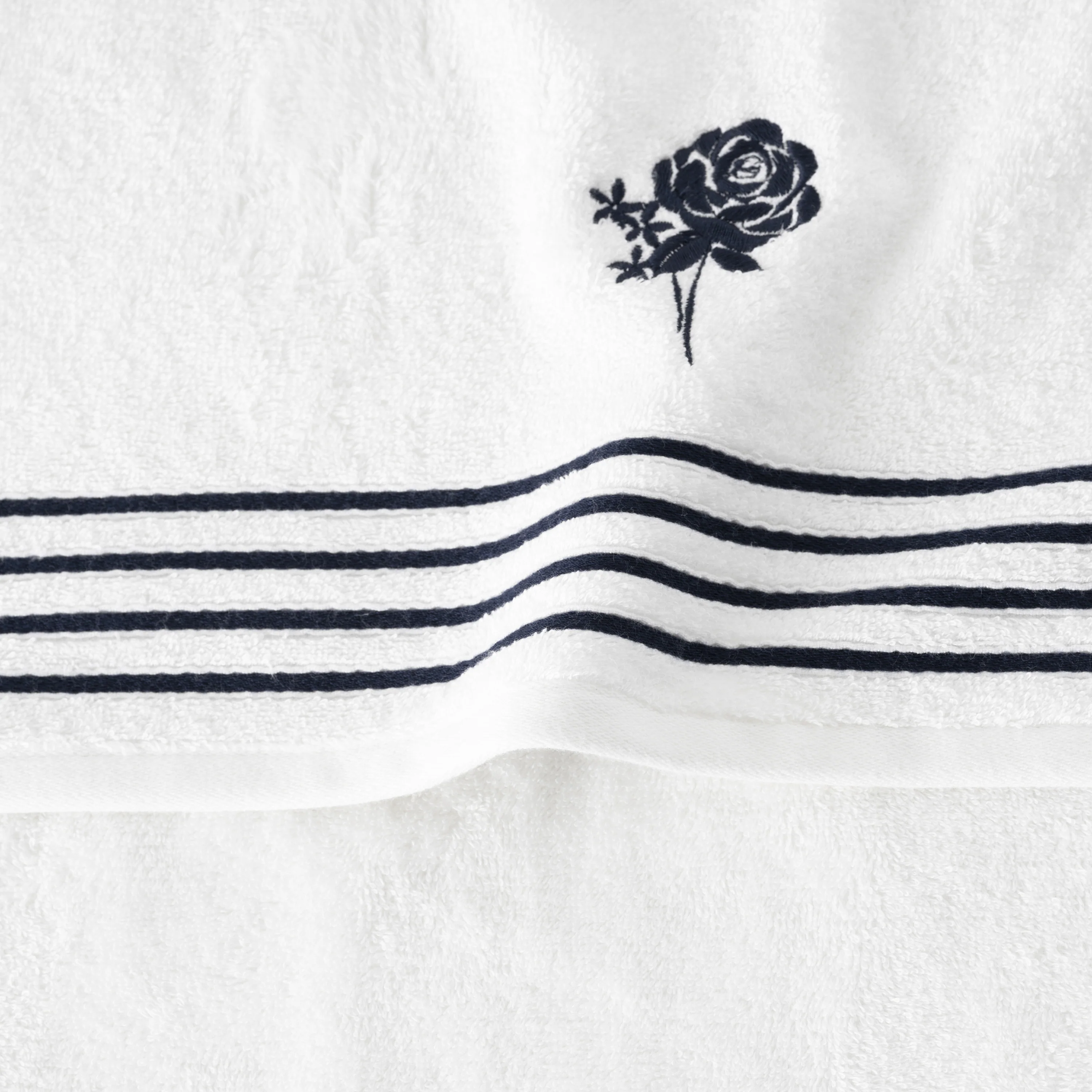 Rosablue Cotton & Bamboo Viscose Guest Towel - White - Image 2