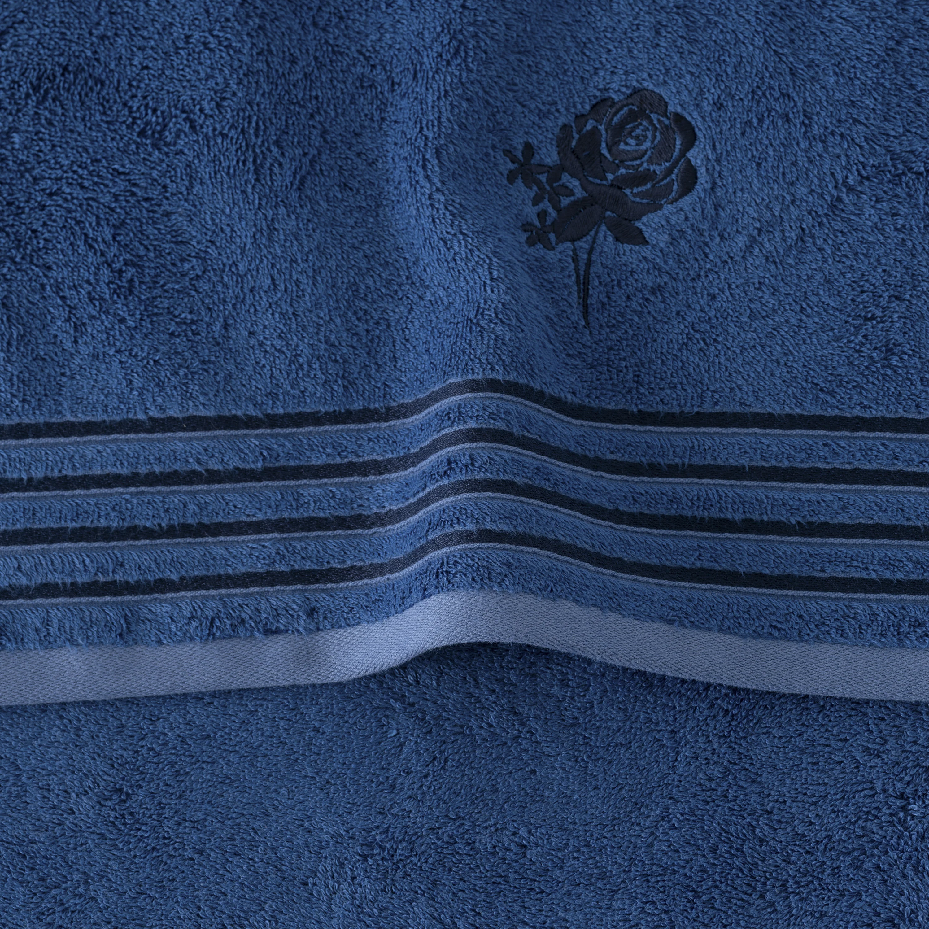 Rosablue Cotton & Bamboo Viscose Guest Towel - Indigo - Image 3