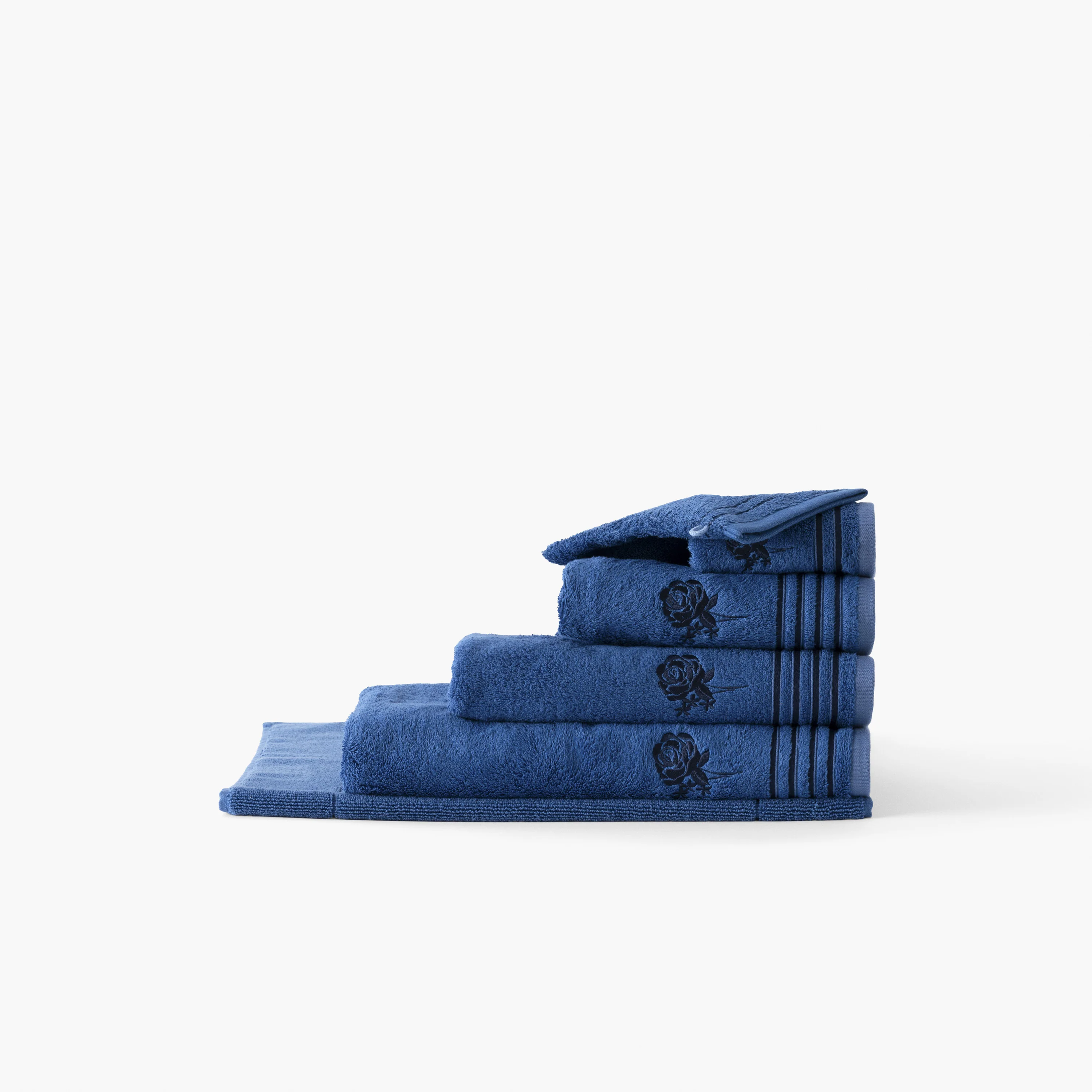Rosablue Cotton & Bamboo Viscose Guest Towel - Indigo - Image 5