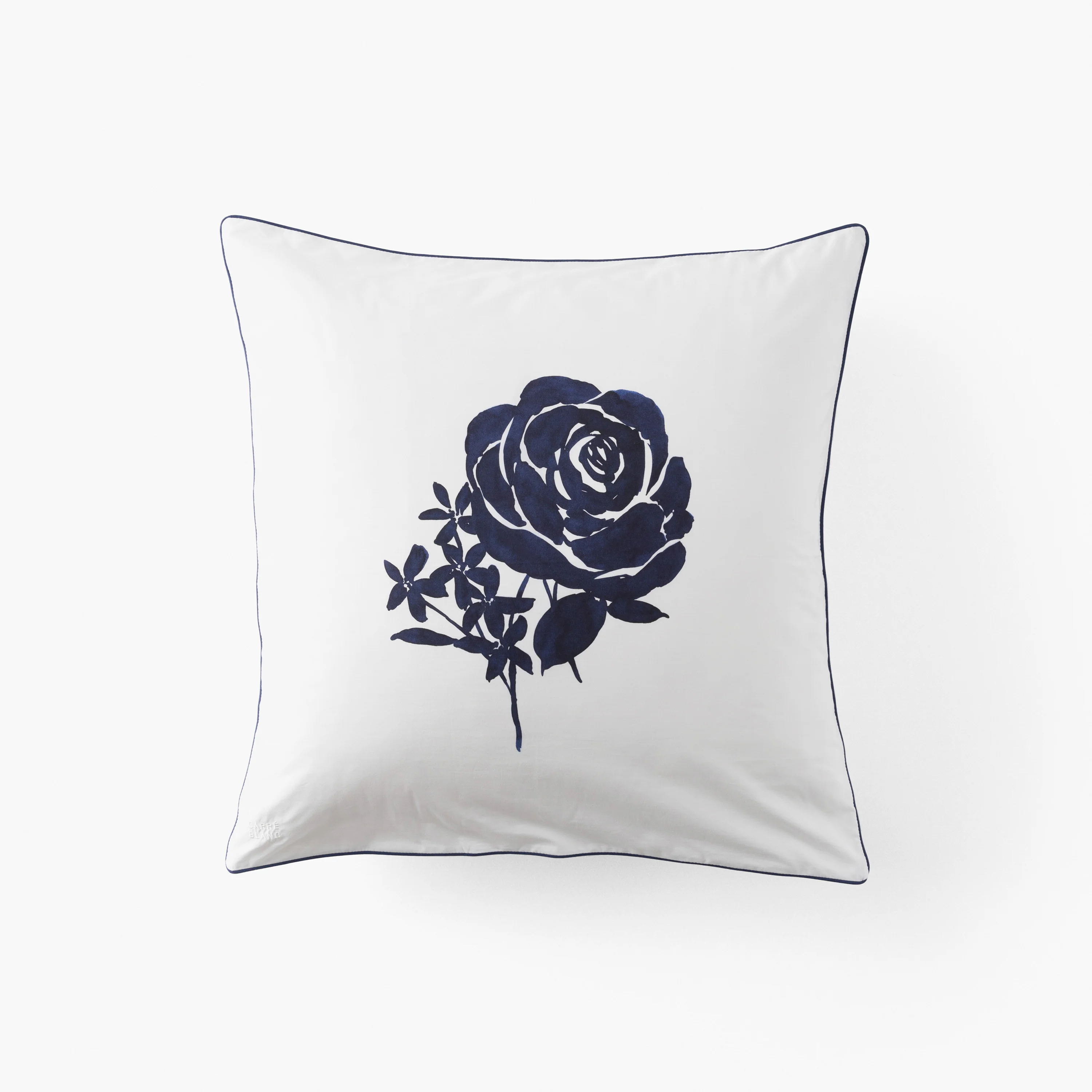 Rosablue Square Cotton Pillowcase - White