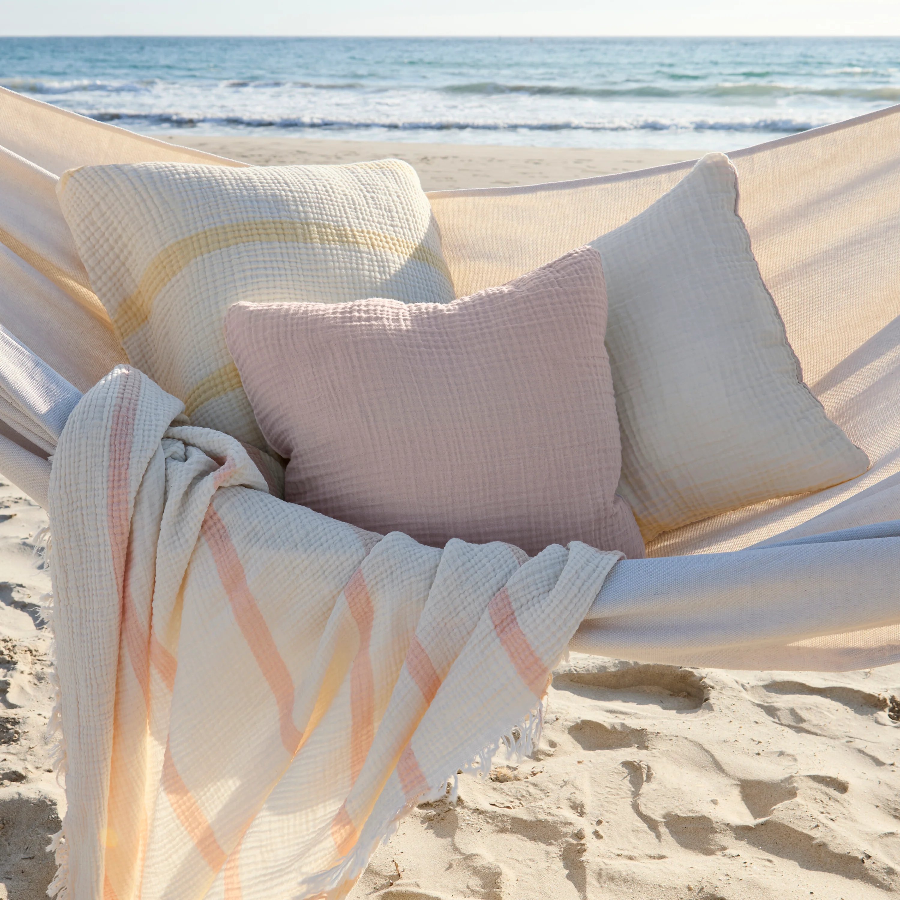 Rythmo Cotton Beach Blanket - Ivory - Image 4