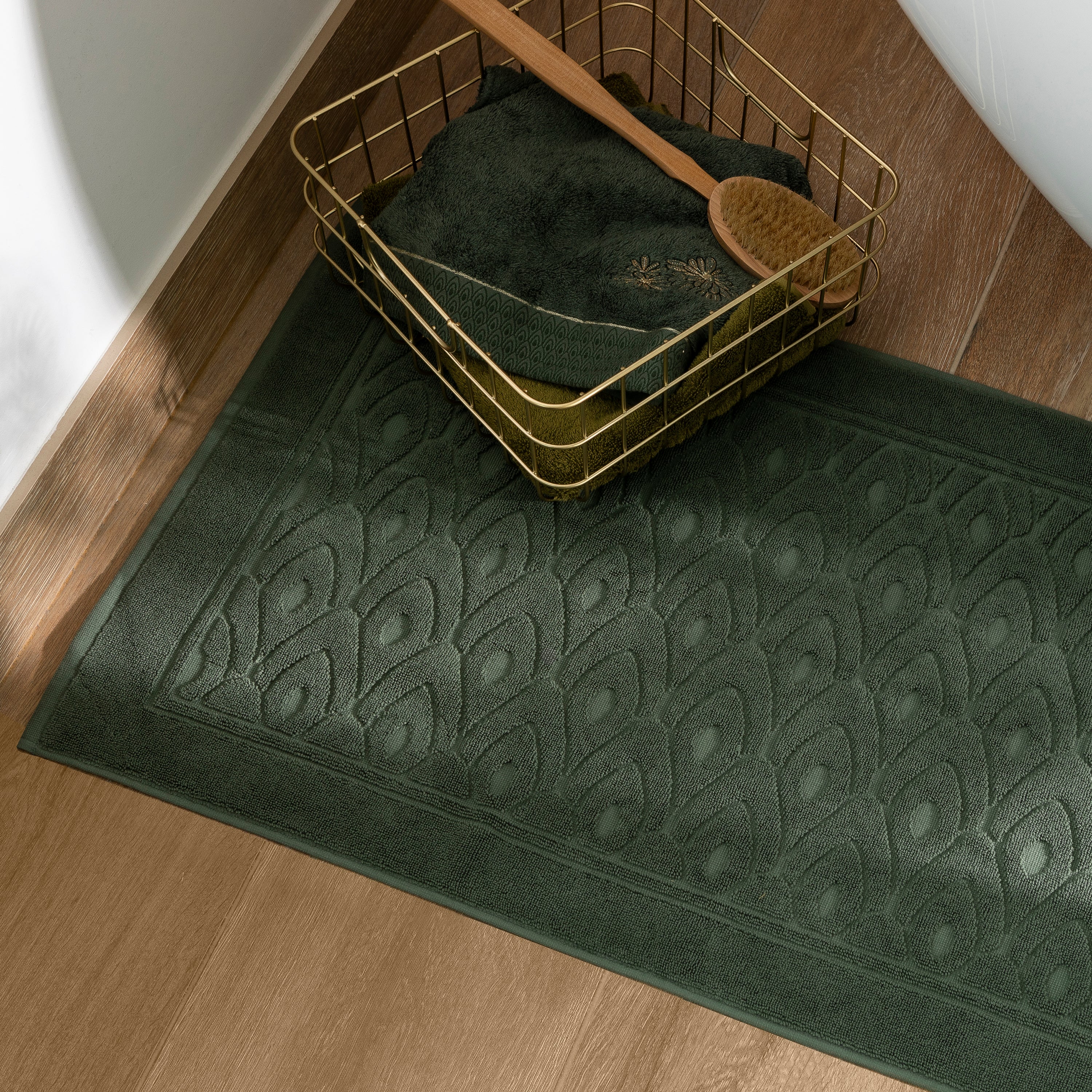 Silvalys Cotton Bath Mat - Forest Green