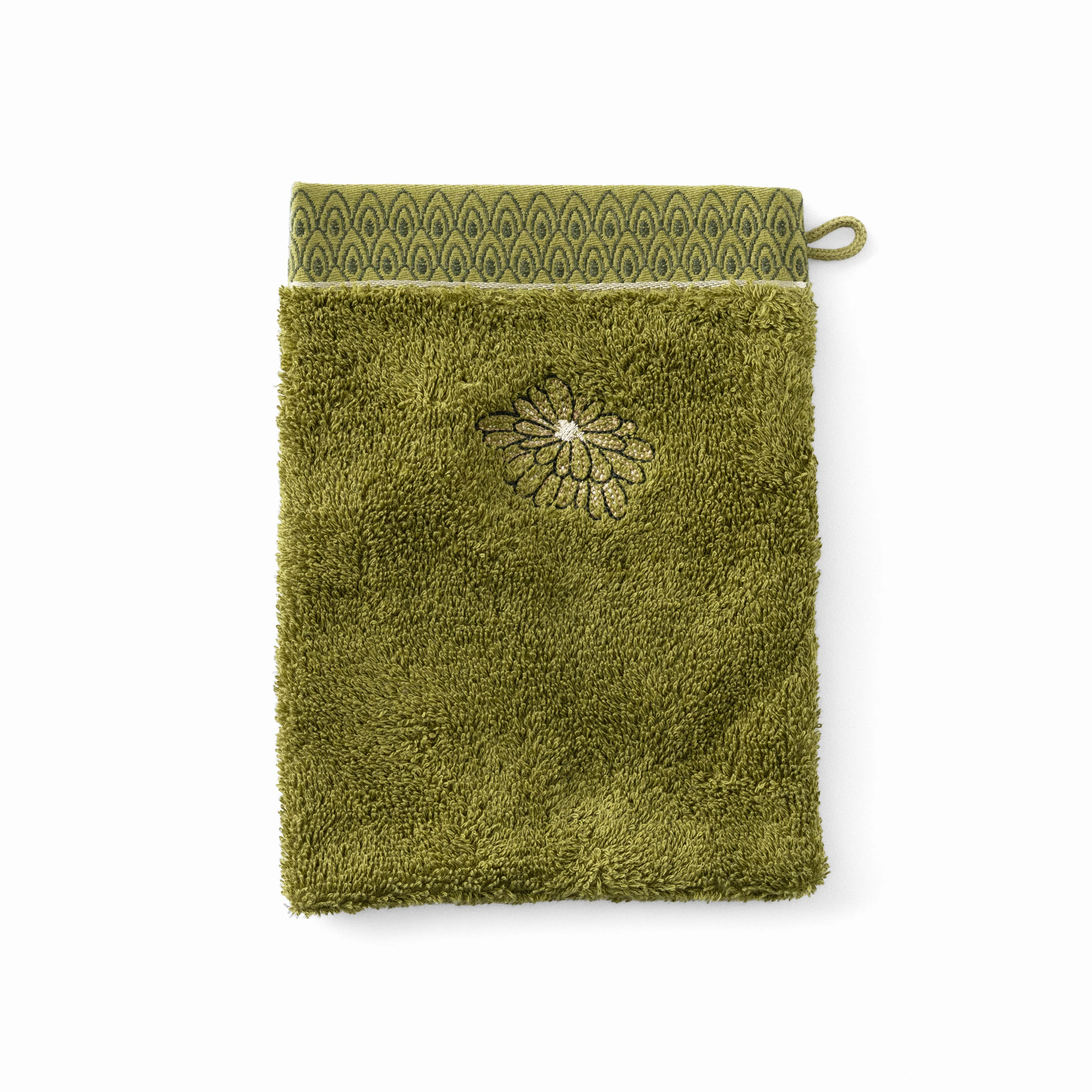 Silvalys Cotton & Bamboo Viscose Bath Glove - Moss Green