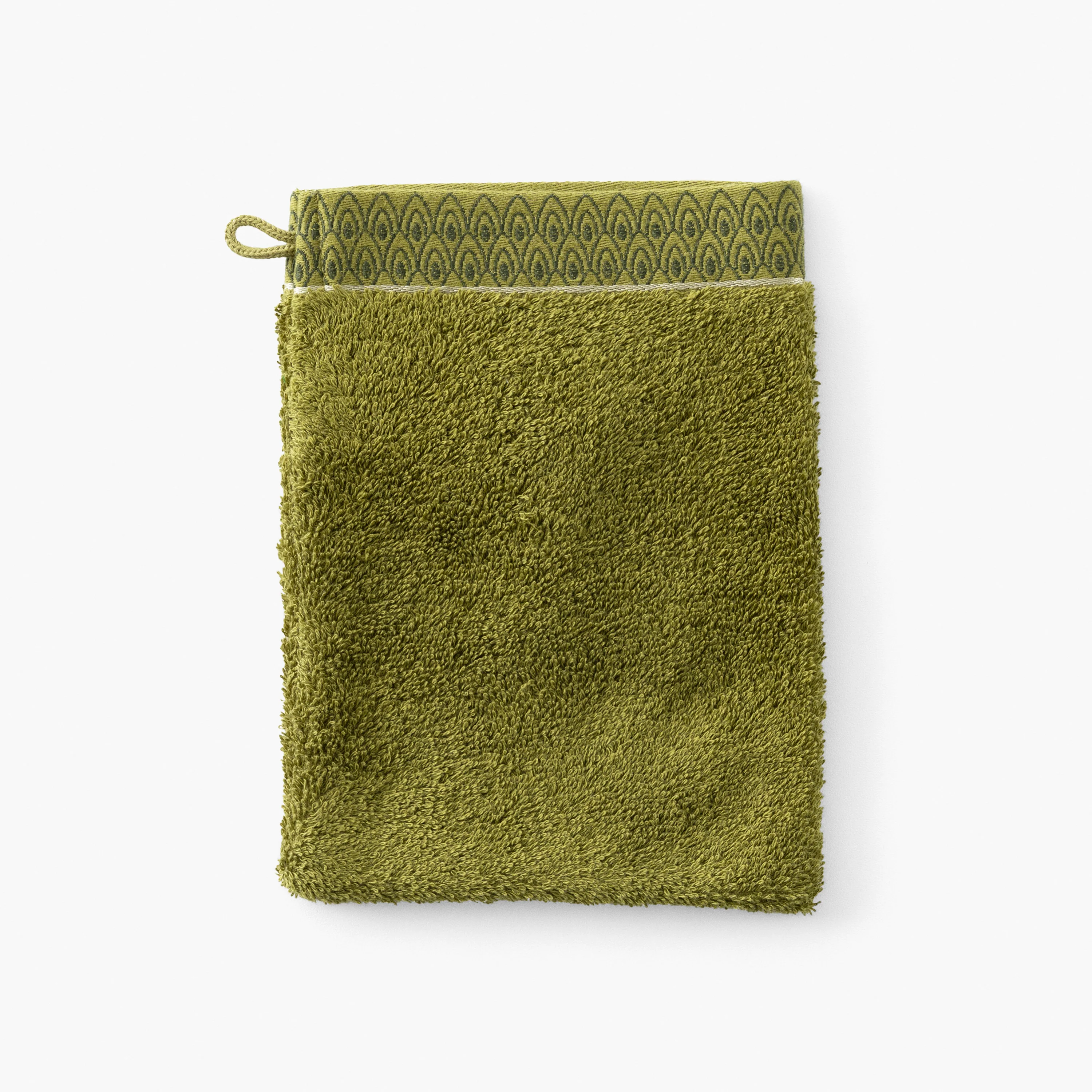 Silvalys Cotton & Bamboo Viscose Bath Glove - Moss Green - Image 2