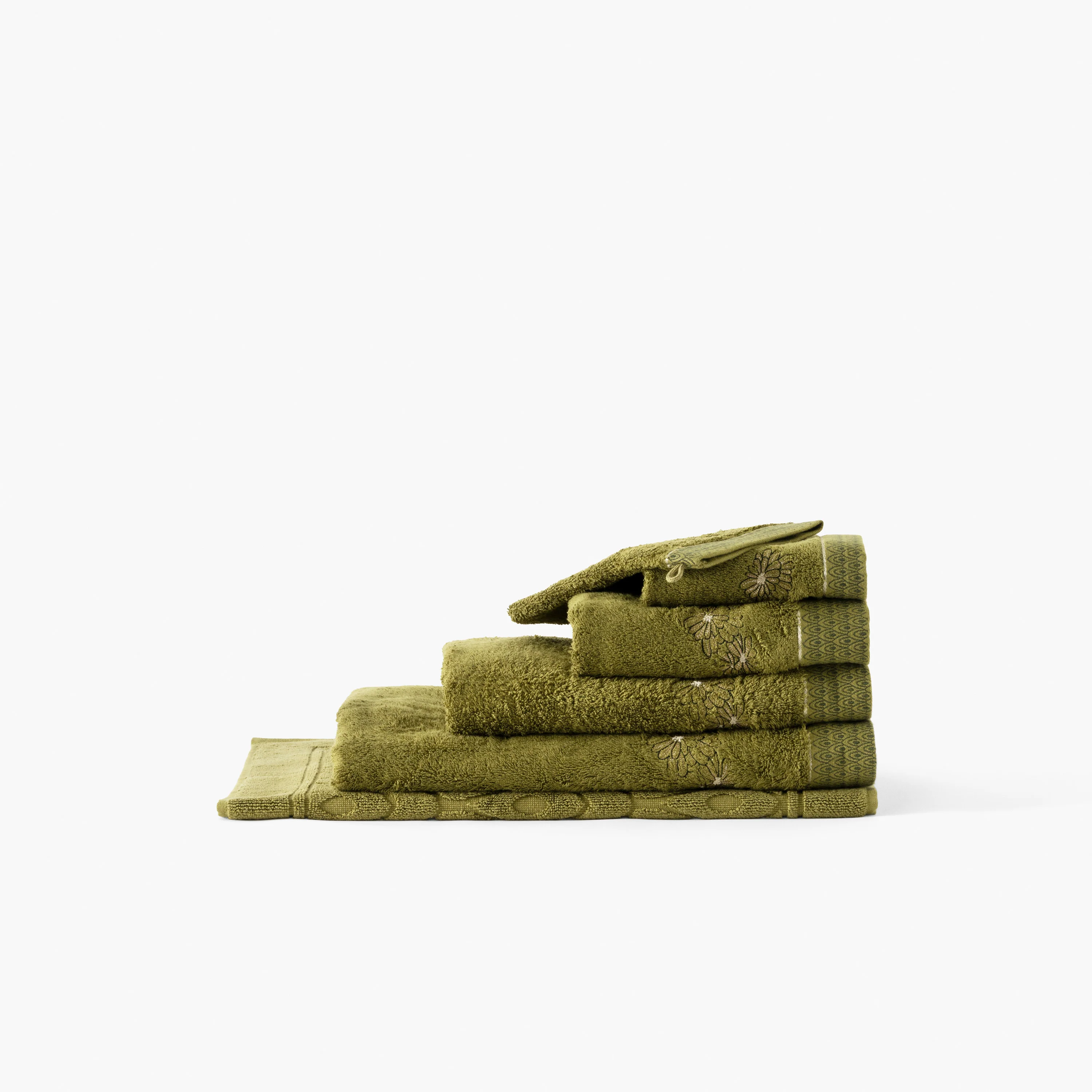 Silvalys Cotton & Bamboo Viscose Bath Glove - Moss Green - Image 4