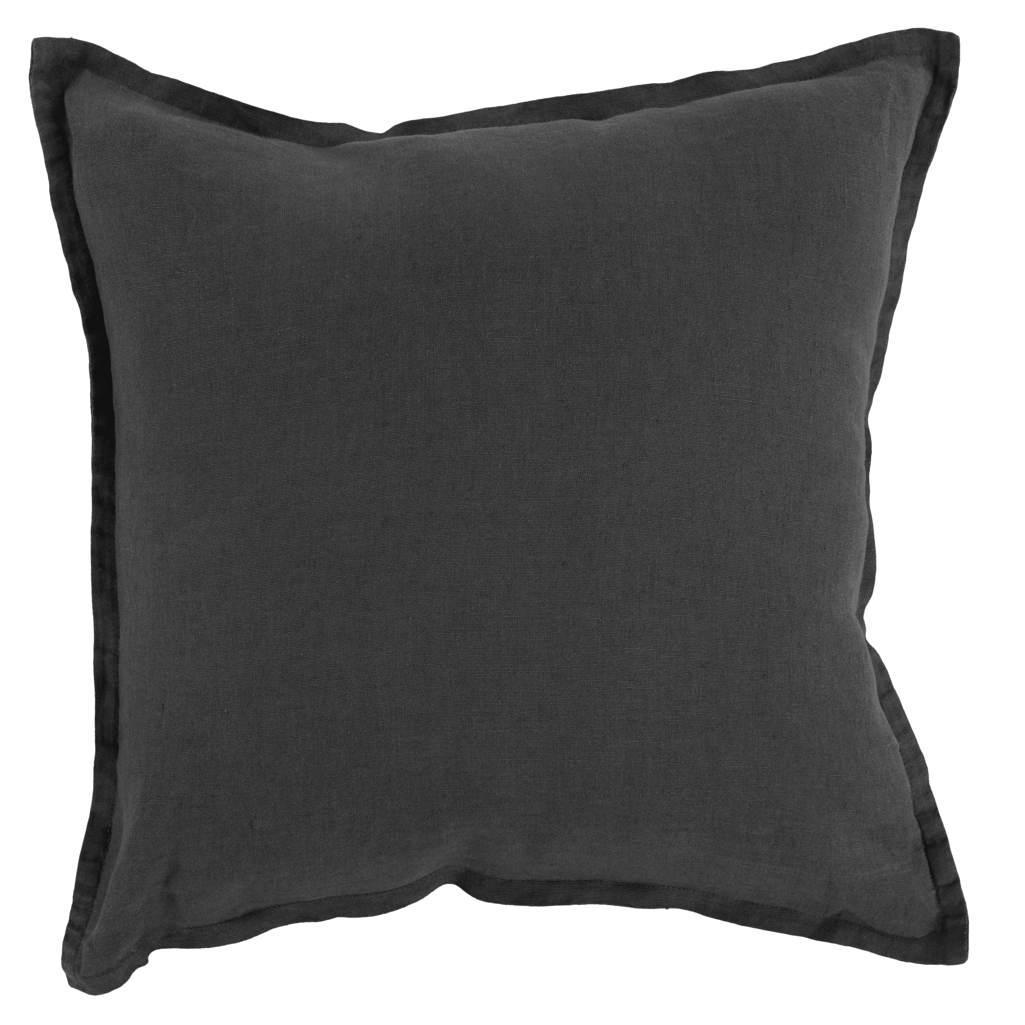 Songe Anthracite Washed Linen Cushion Cover