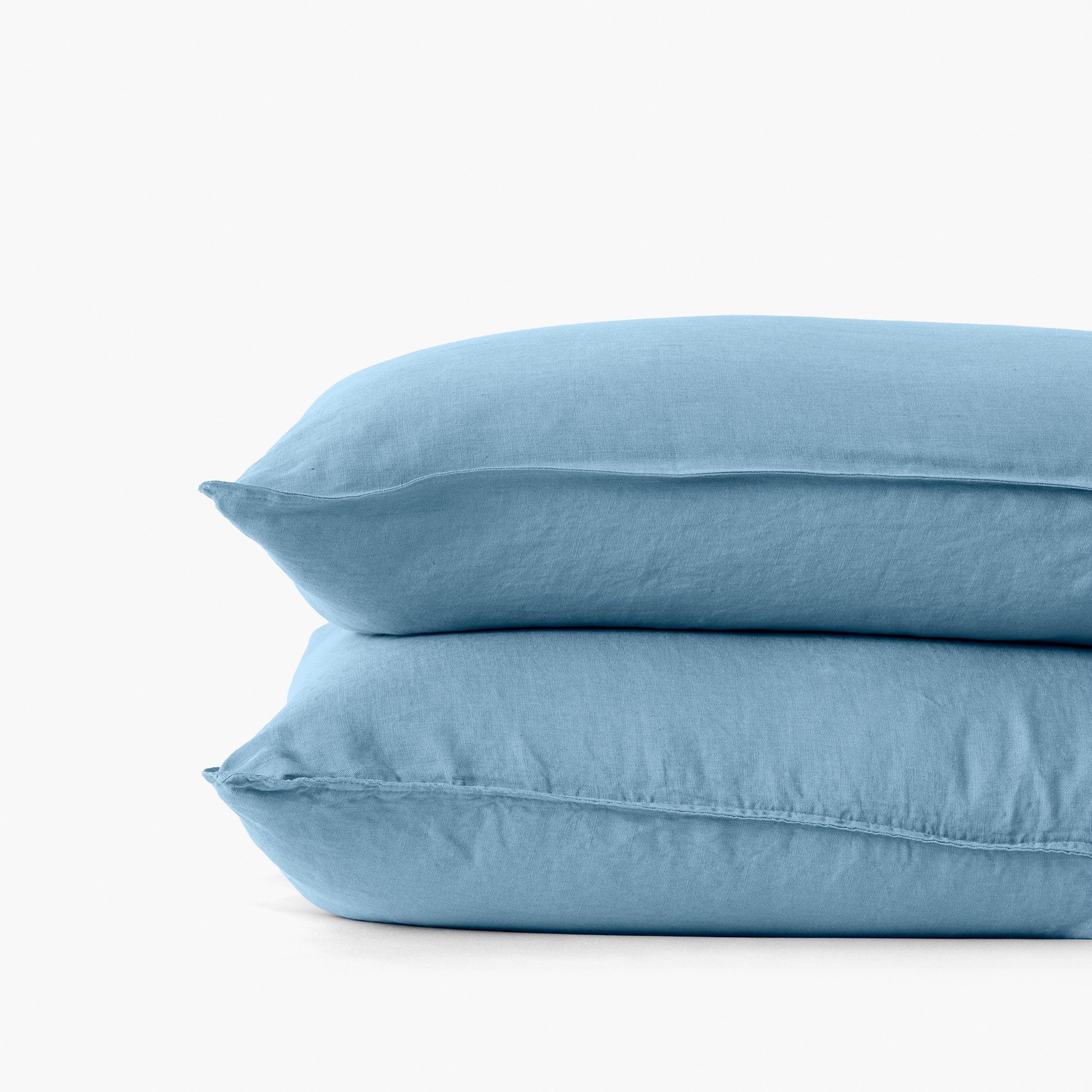 Songe Rectangular Washed Linen Pillowcase - Baltic Blue - Image 3