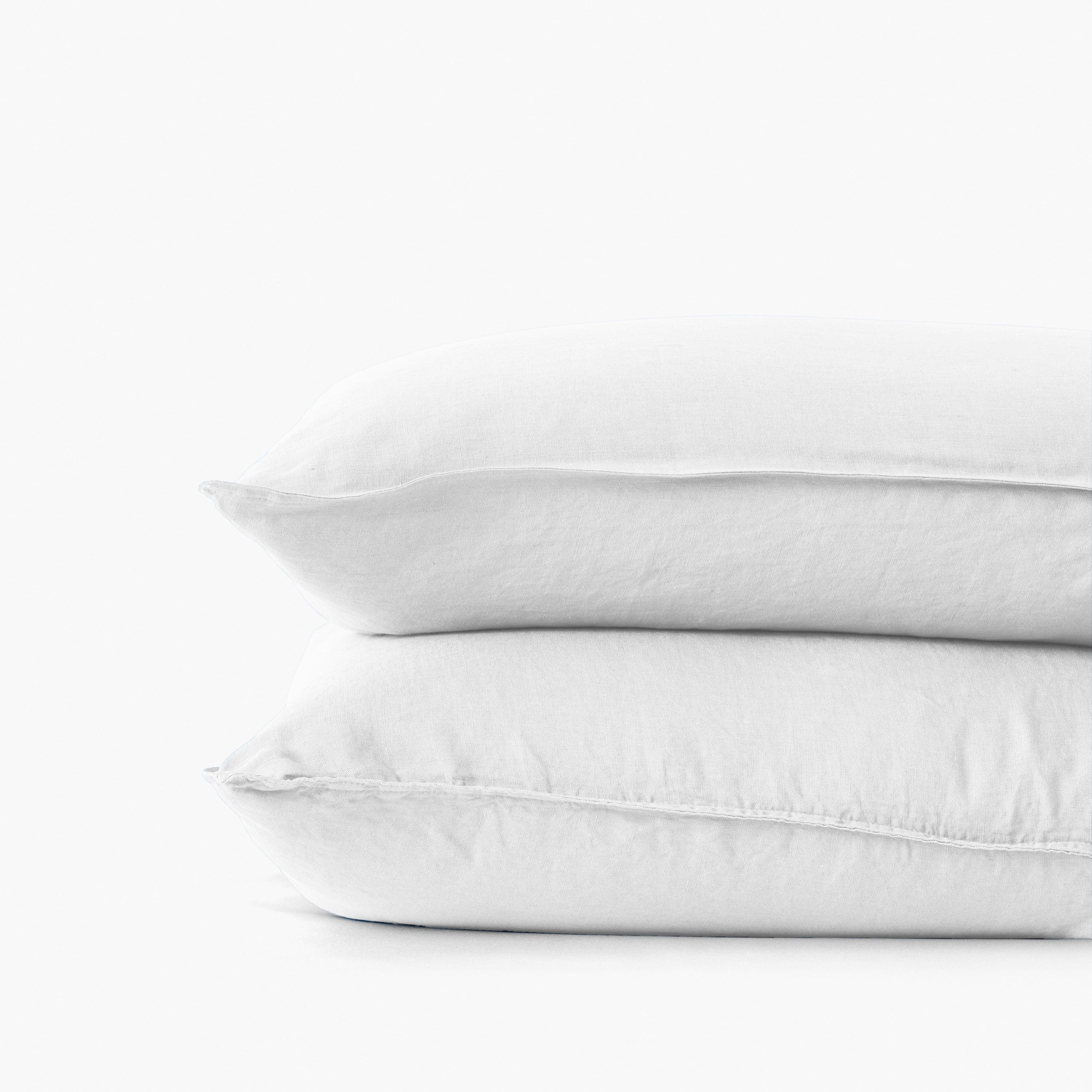 Songe Rectangular Washed Linen Pillowcase - White - Image 3