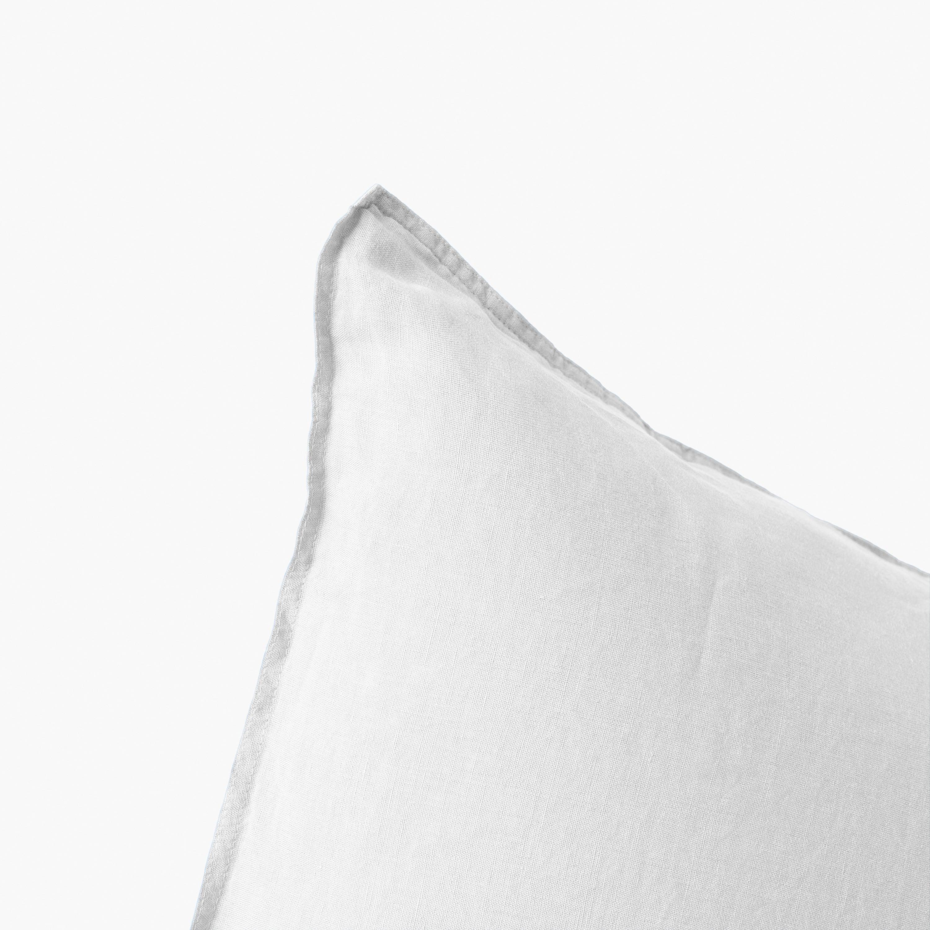 Songe Square Washed Linen Pillowcase - White - Image 4