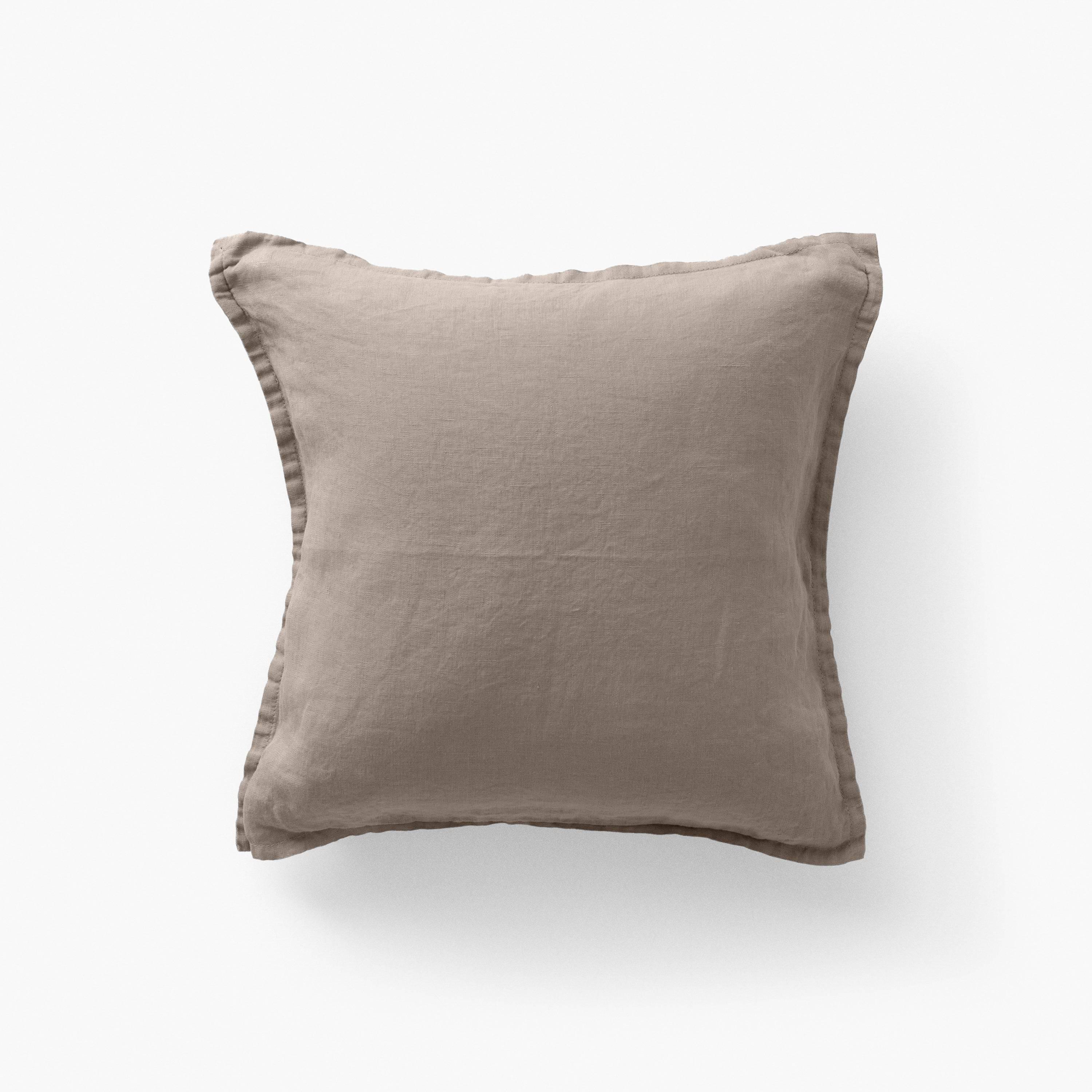 Songe Taupe Washed Linen Cushion Cover