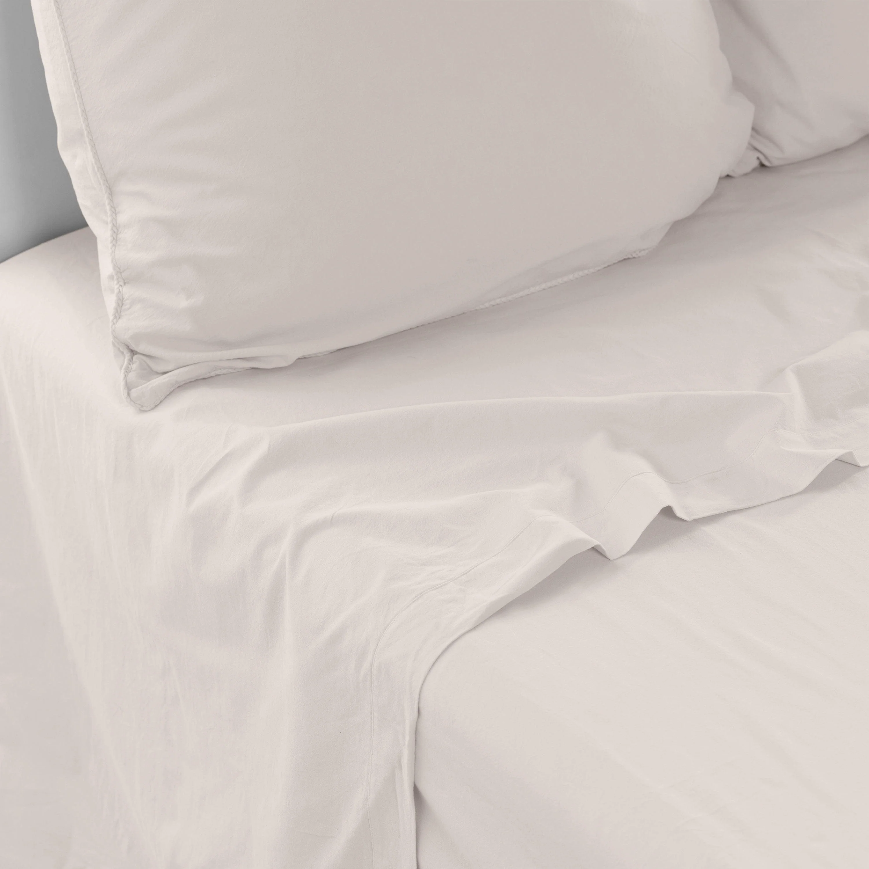 Souffle Organic Cotton Flat Sheet - Vanilla - Image 3