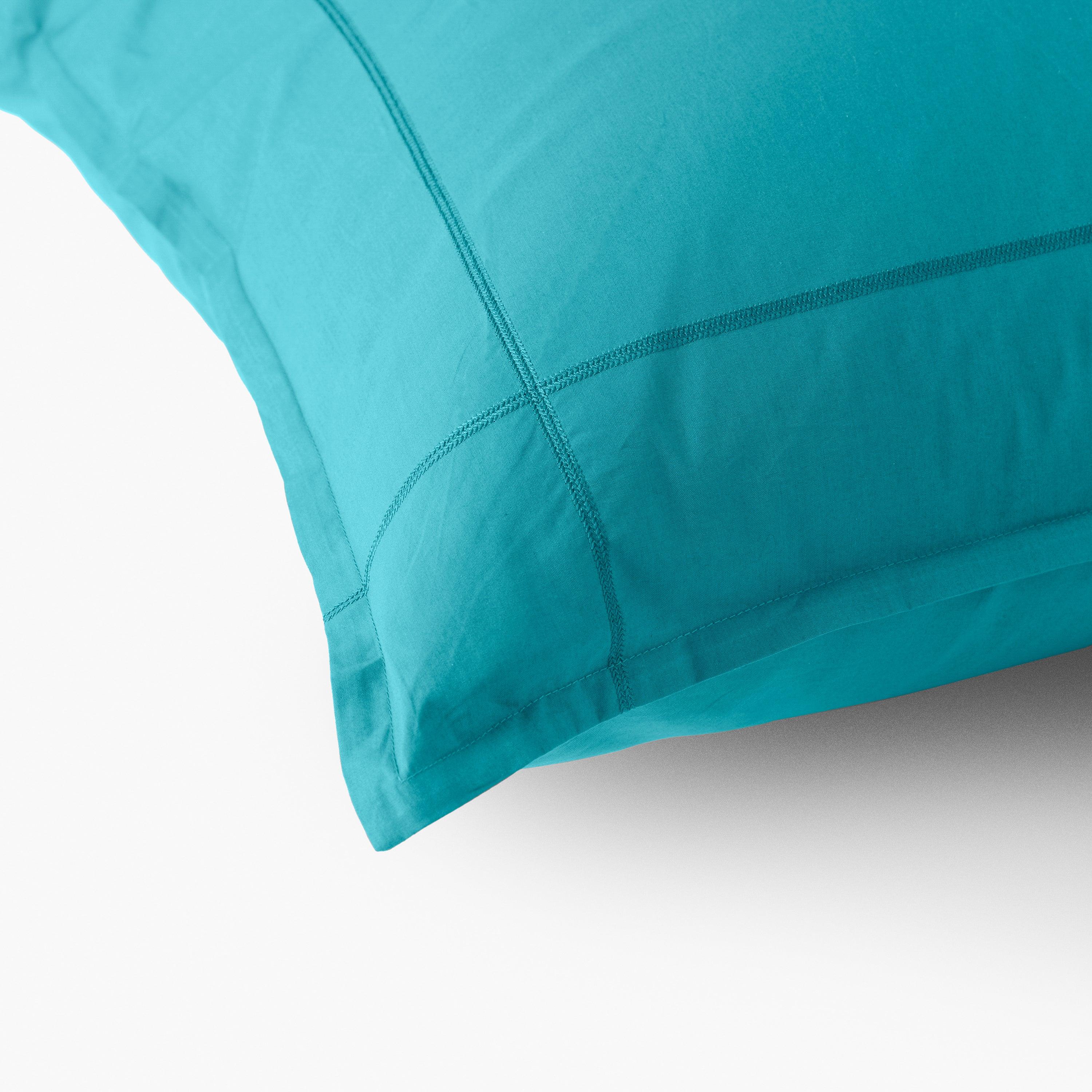 Neo Square Cotton Percale Pillowcase - Duck - Image 3