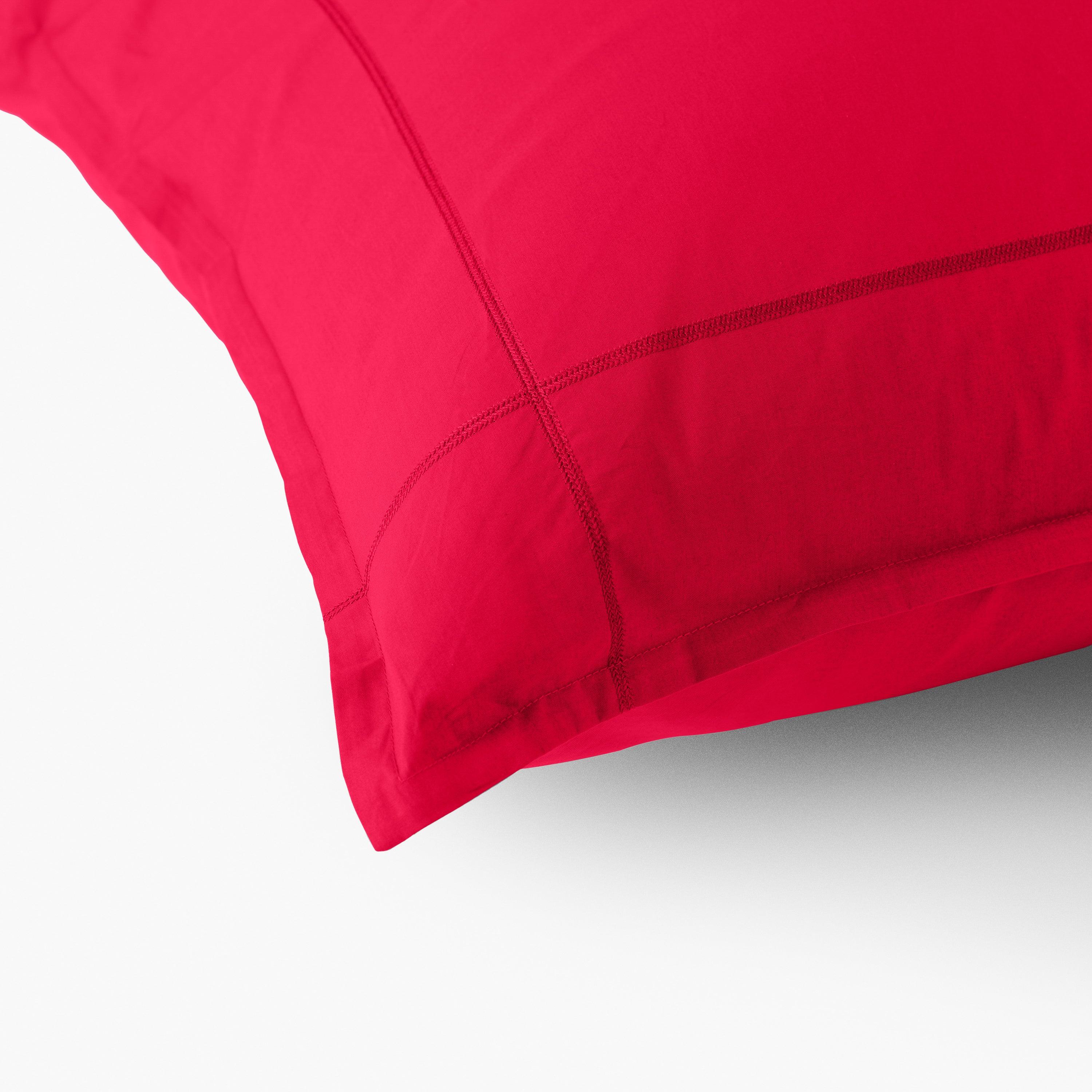 Neo Square Cotton Percale Pillowcase - Grenadine - Image 4