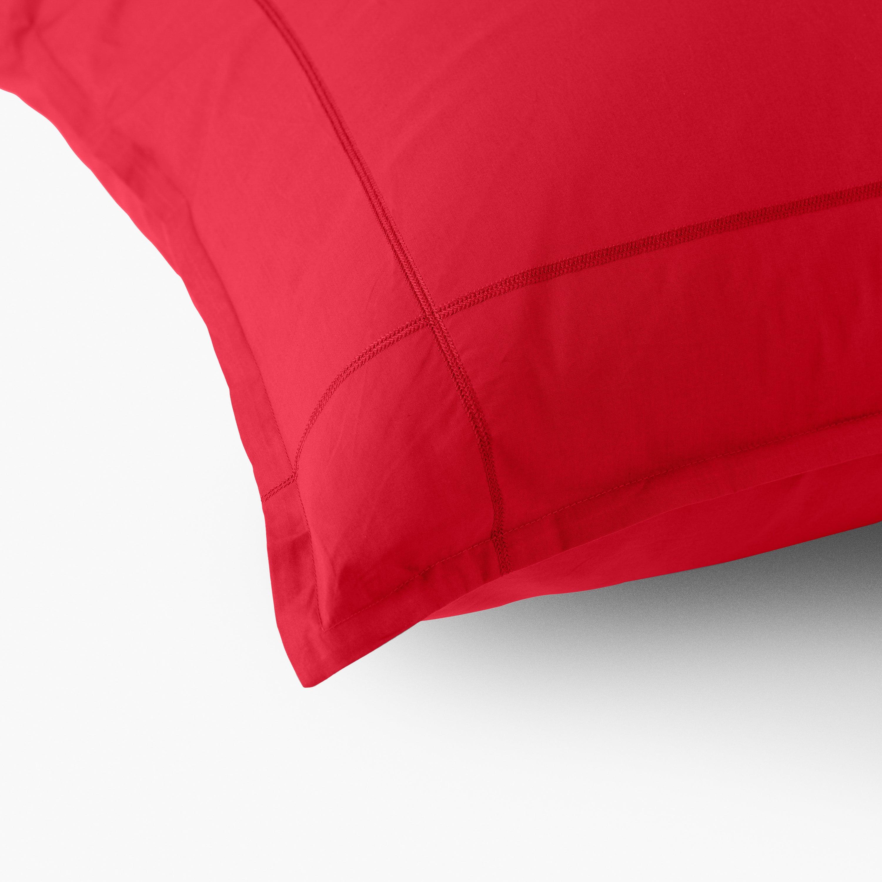 Neo Square Cotton Percale Pillowcase - Red - Image 3