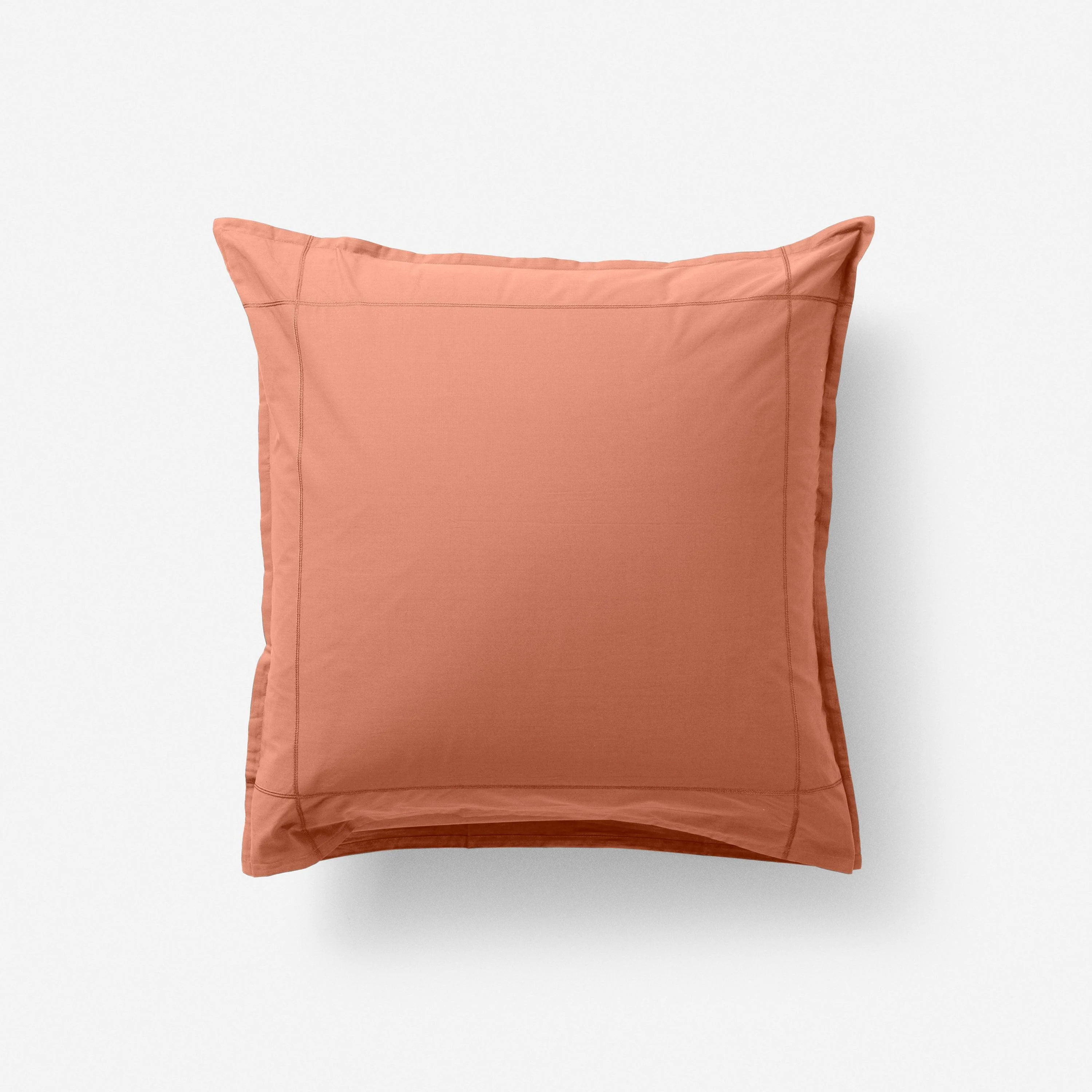 Neo Square Cotton Percale Pillowcase - Terracotta