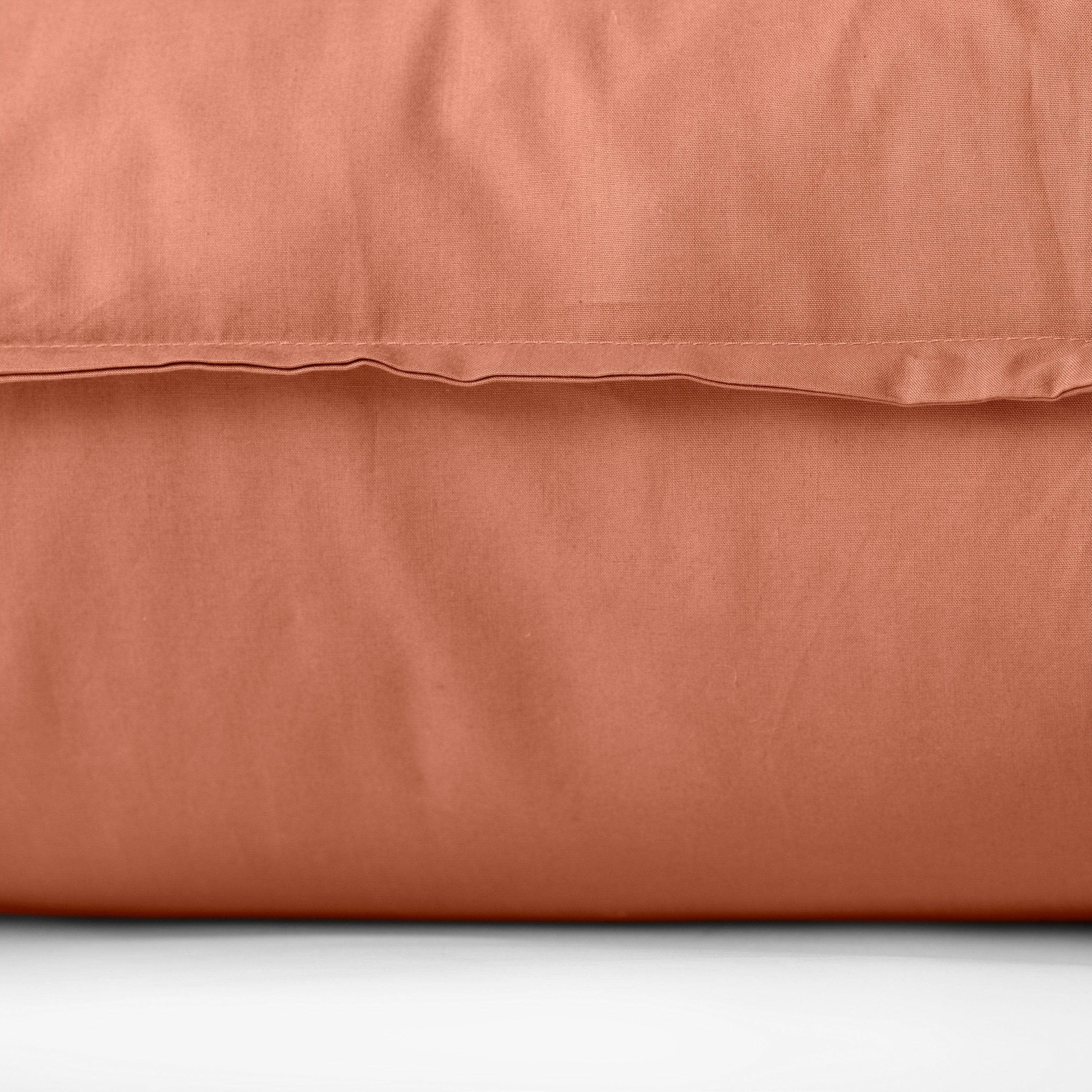 Neo Square Cotton Percale Pillowcase - Terracotta - Image 4