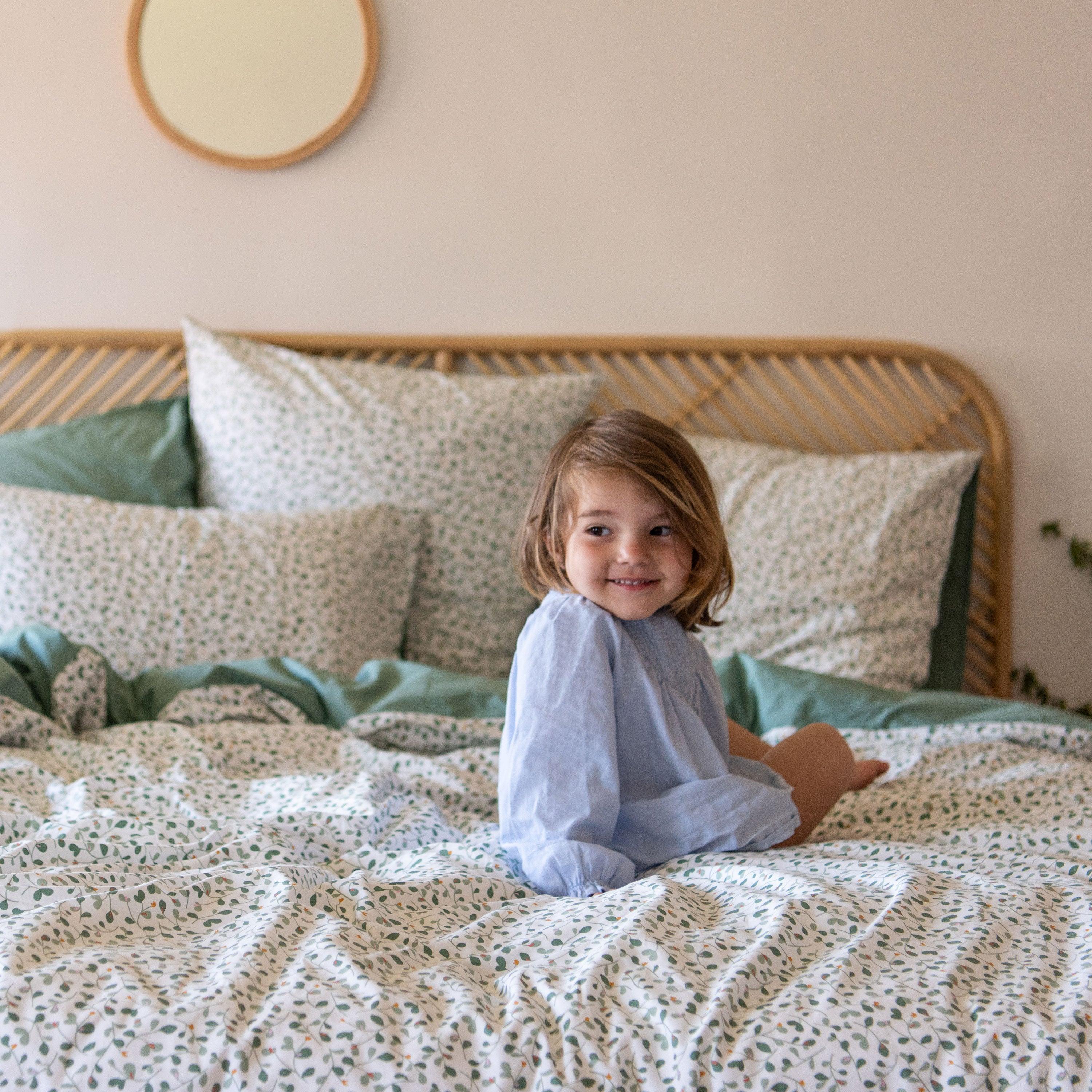 Neo Square Cotton Percale Pillowcase - Thyme Vegetal - Image 5