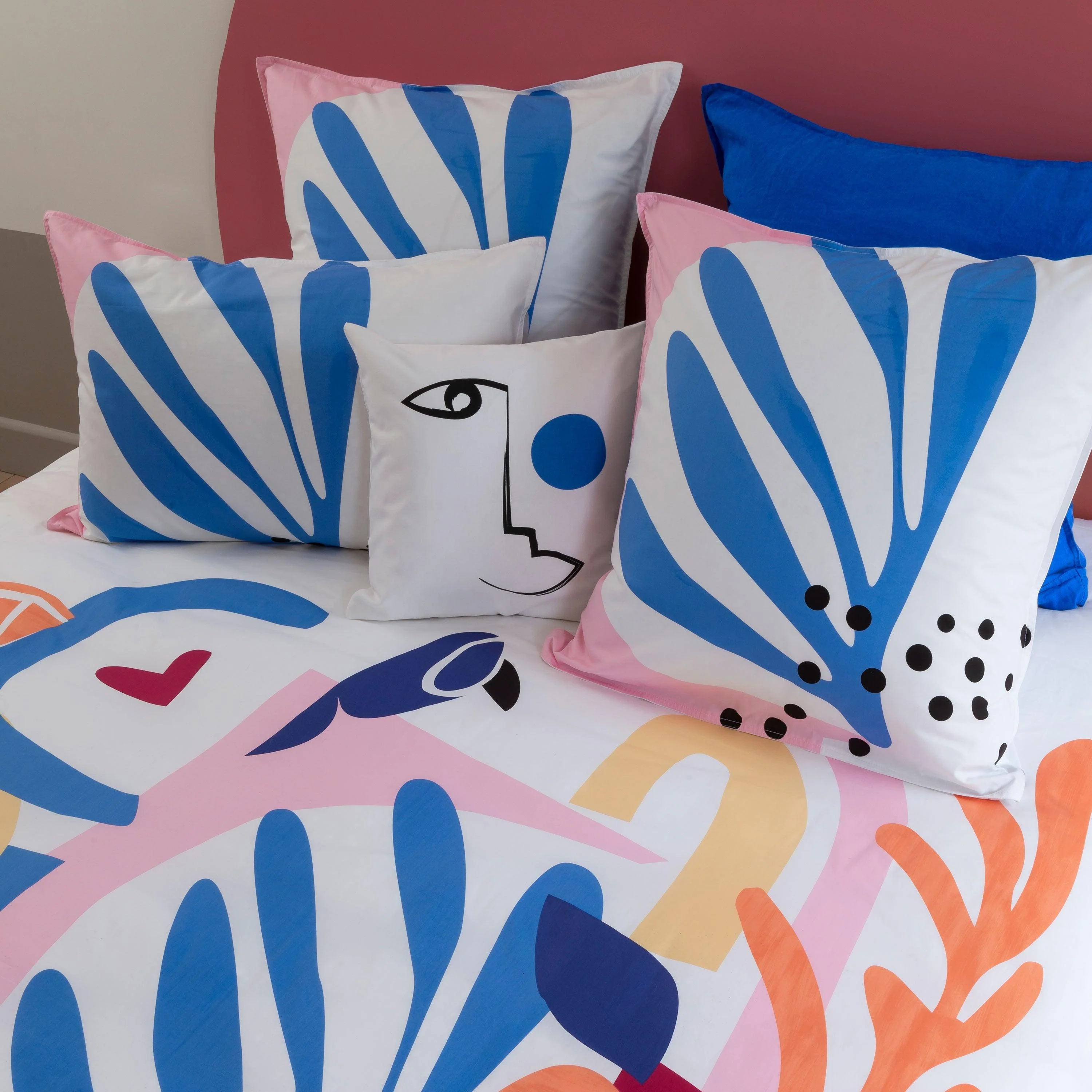 Square Pillowcase in Cotton Percale Artsy - Image 3