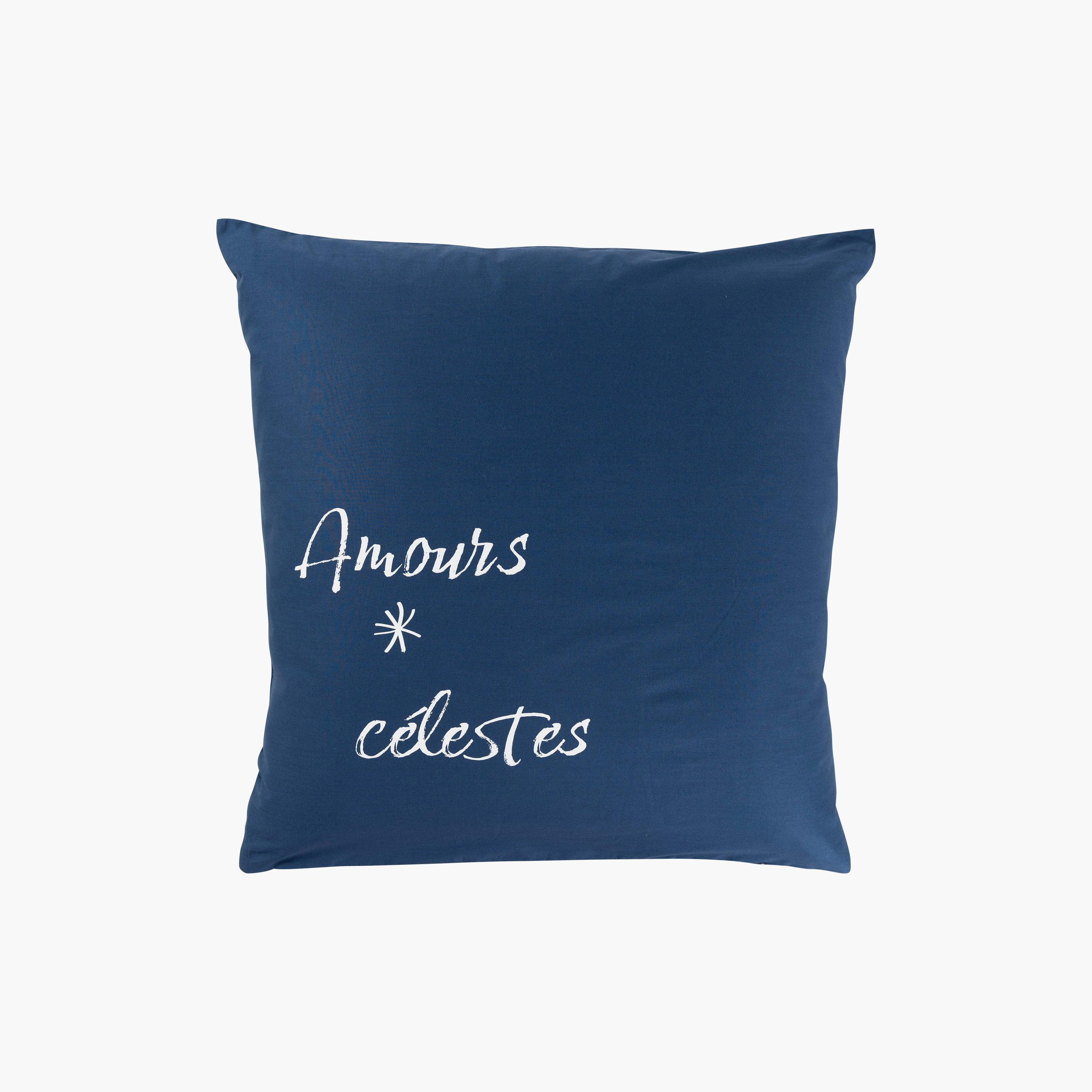 Square Pillowcase in Cotton Percale Célestes