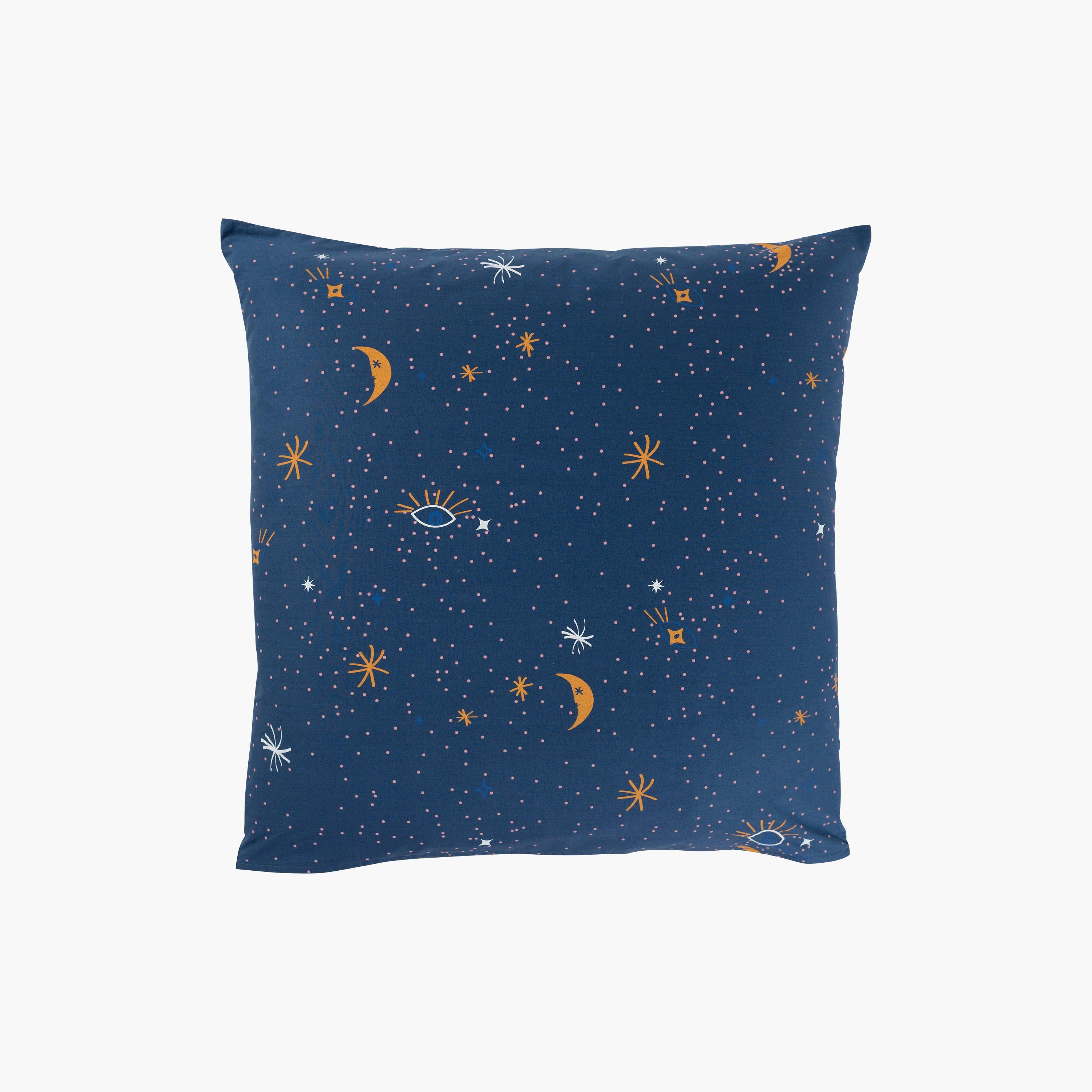 Square Pillowcase in Cotton Percale Célestes - Image 2