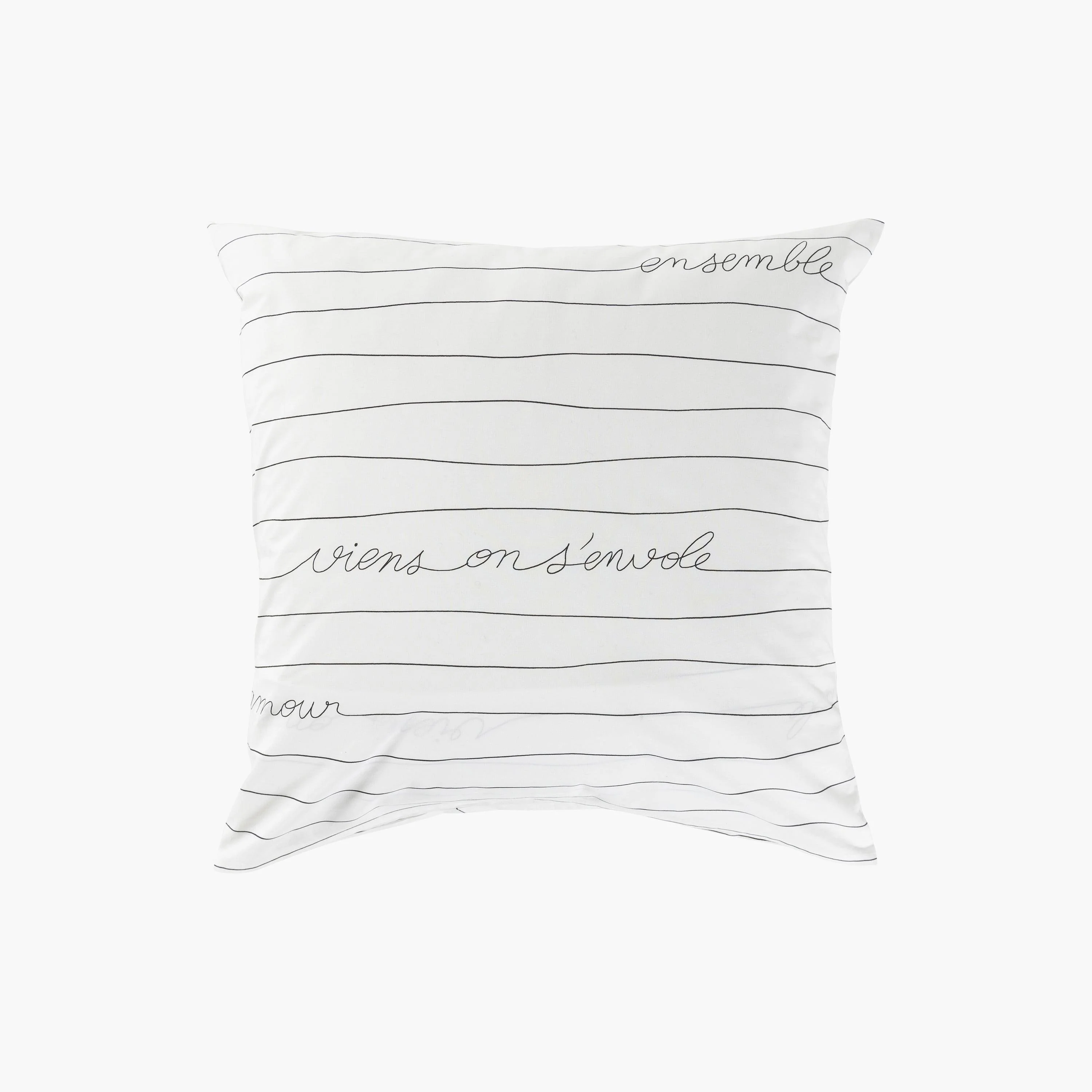 Square Pillowcase in Cotton Percale Mon Amour - Image 2