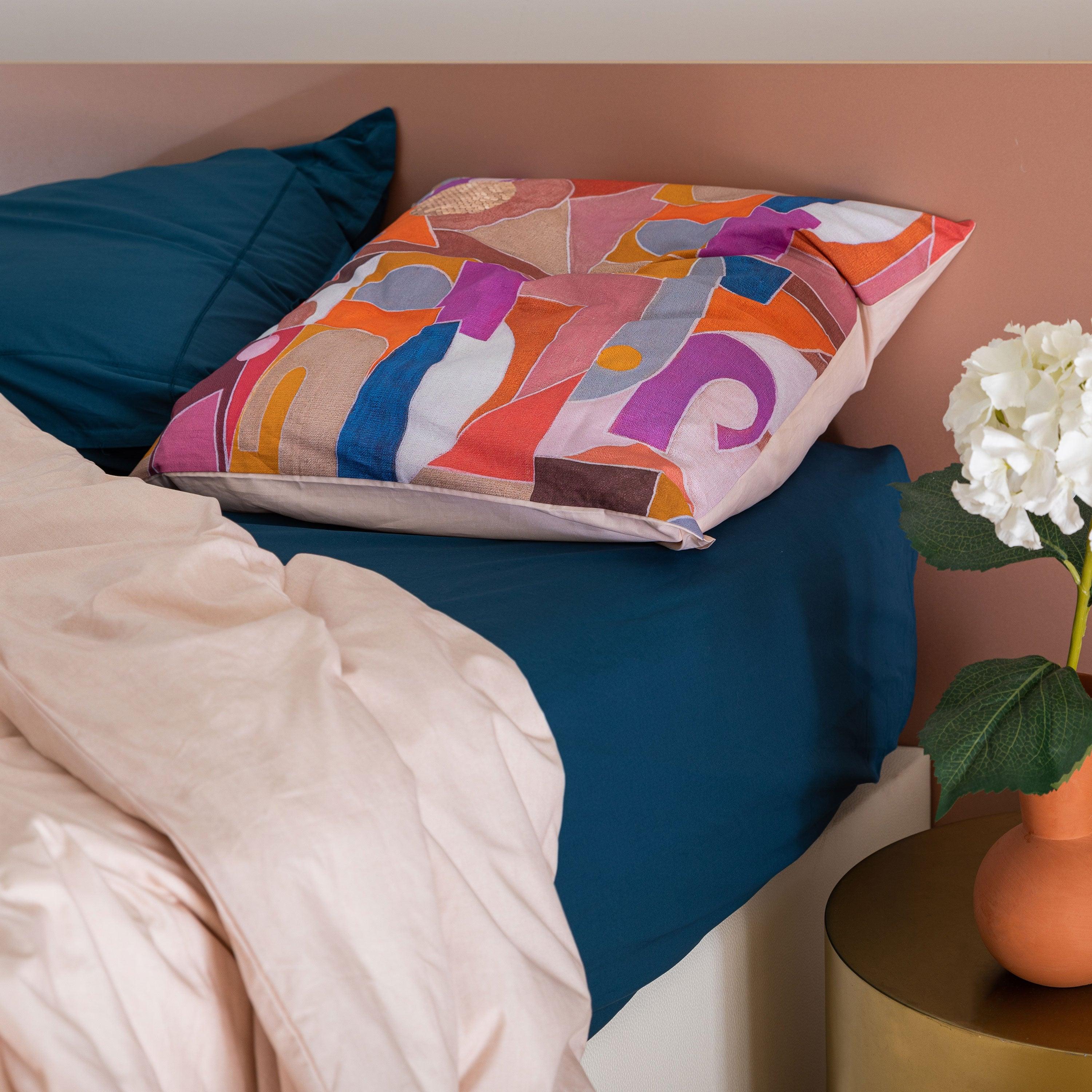 Square Pillowcase in Cotton Percale Rosangela - Image 4