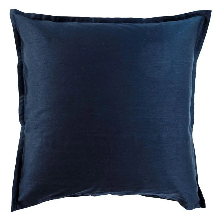 Square Pillowcase in Cotton Satin Divine Night Blue Floral - Image 2