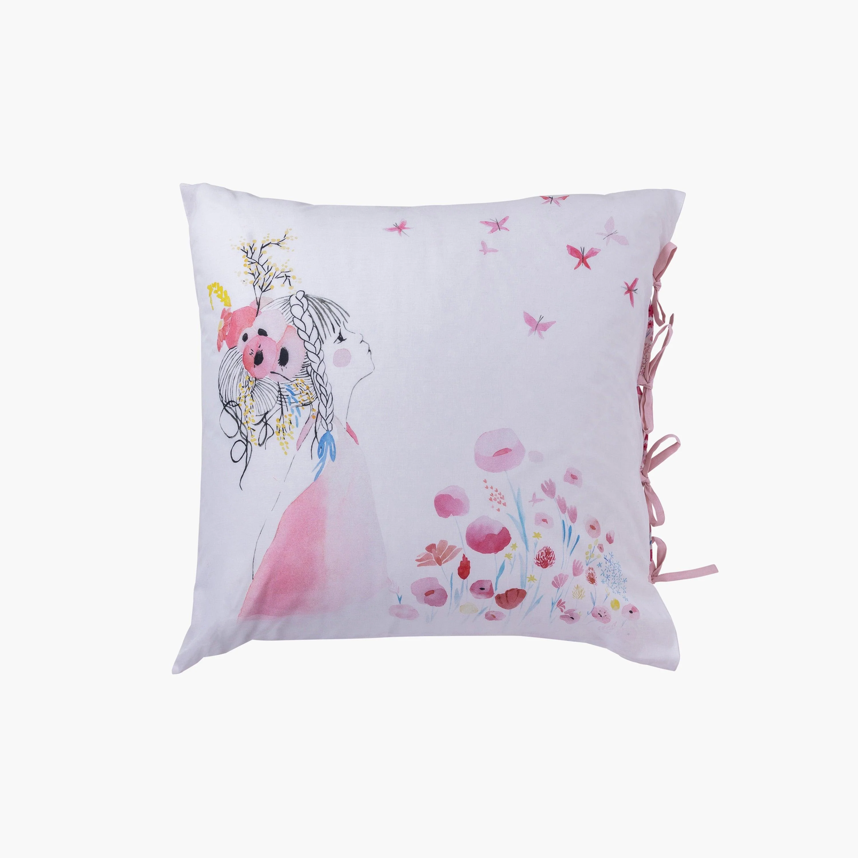 Square Pillowcase in Pure Organic Cotton Poesie