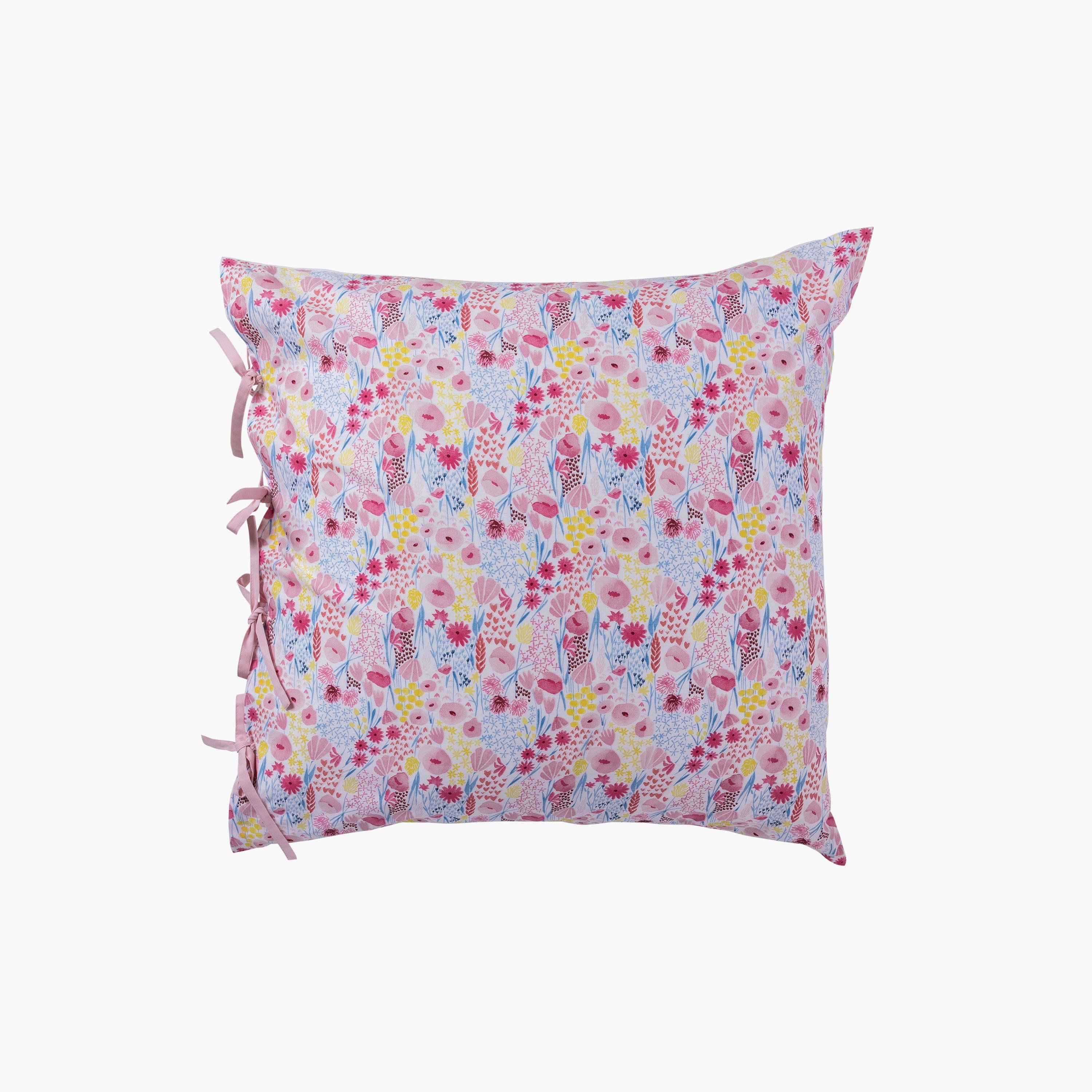 Square Pillowcase in Pure Organic Cotton Poesie - Image 2