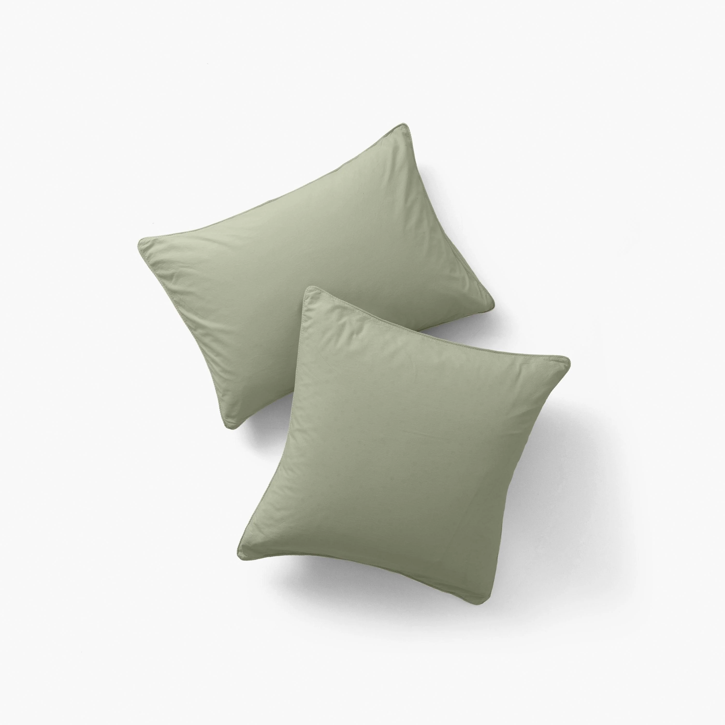 Souffle Organic Cotton Square Pillowcase Sage - Image 4