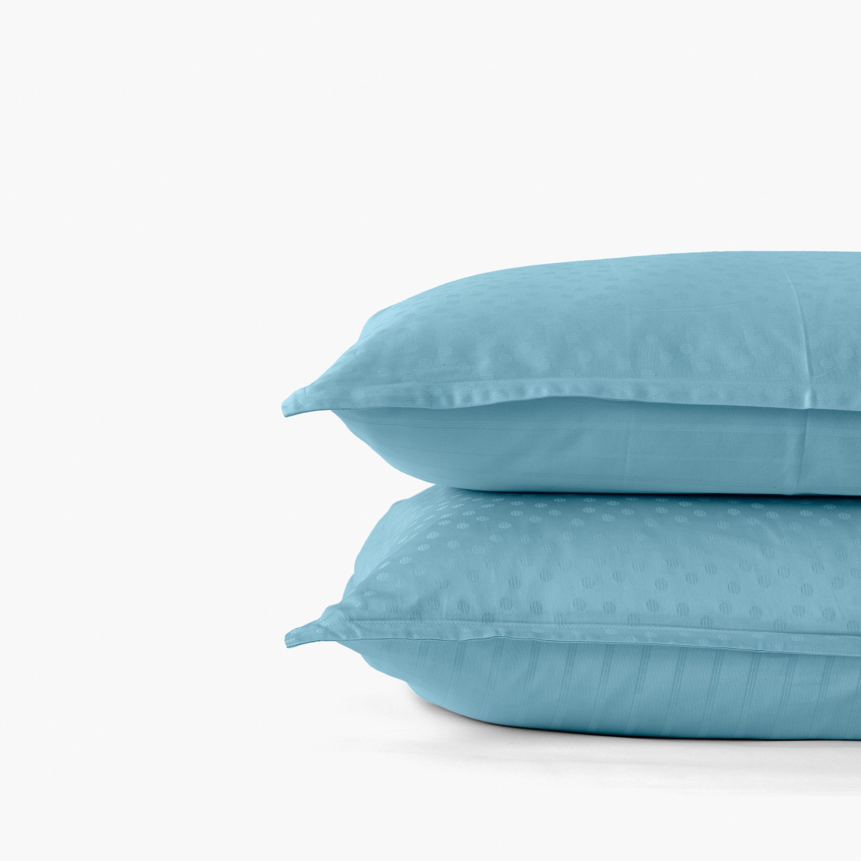 Square Pillowcase in Cotton Sateen Jacquard Prestige Glacier - Image 4