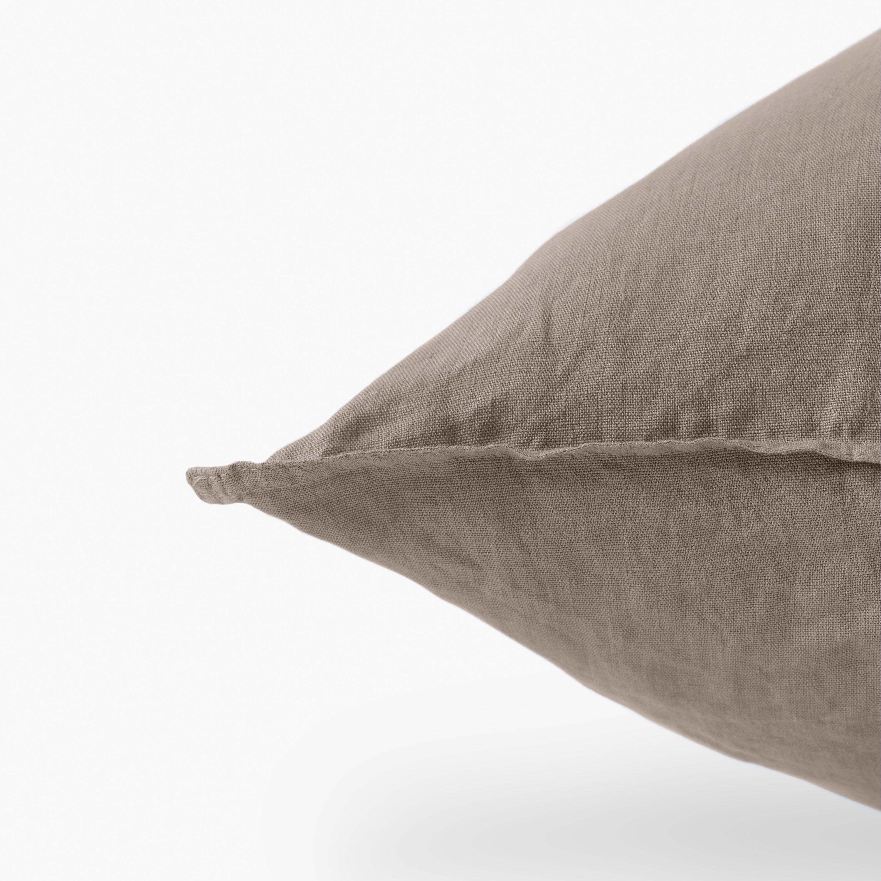 Songe Square Washed Linen Pillowcase - Taupe - Image 2