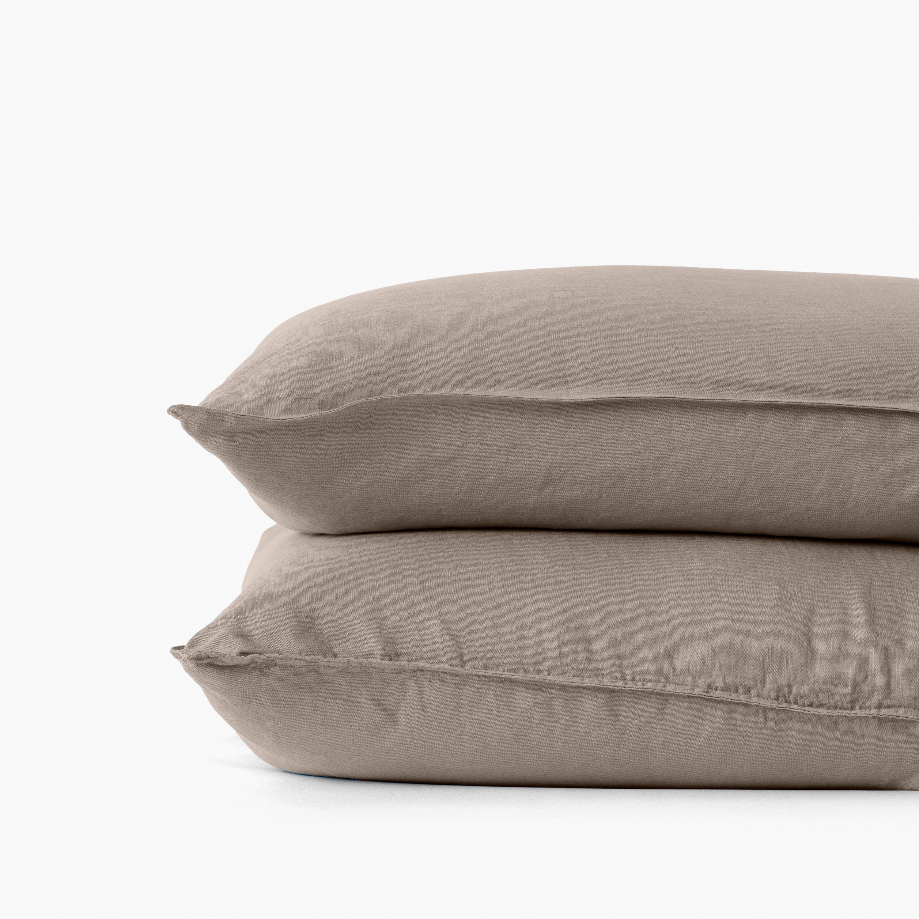 Songe Square Washed Linen Pillowcase - Taupe - Image 3