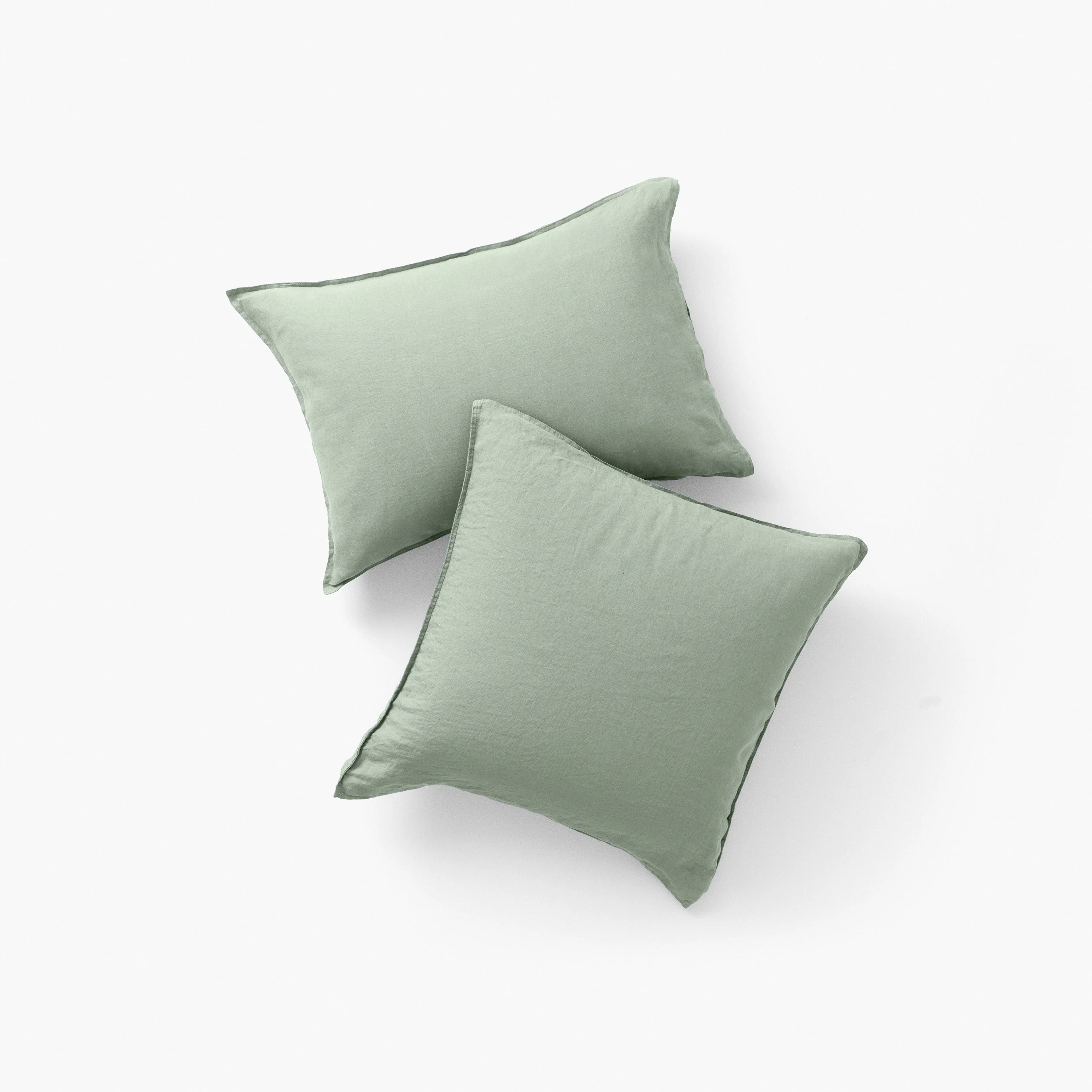 Songe Square Linen Pillowcase - Eucalyptus - Image 2