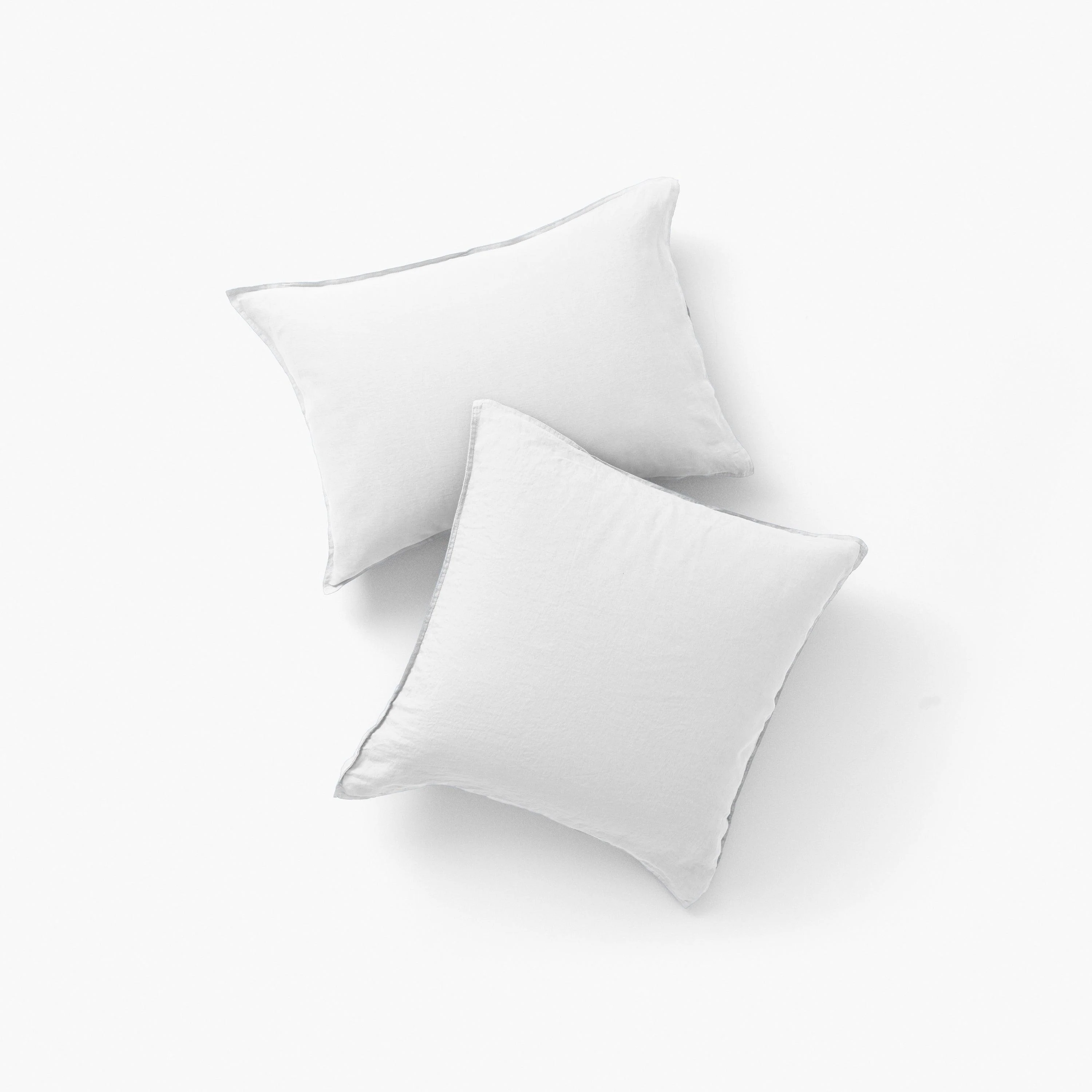 Songe Square Washed Linen Pillowcase - White - Image 2