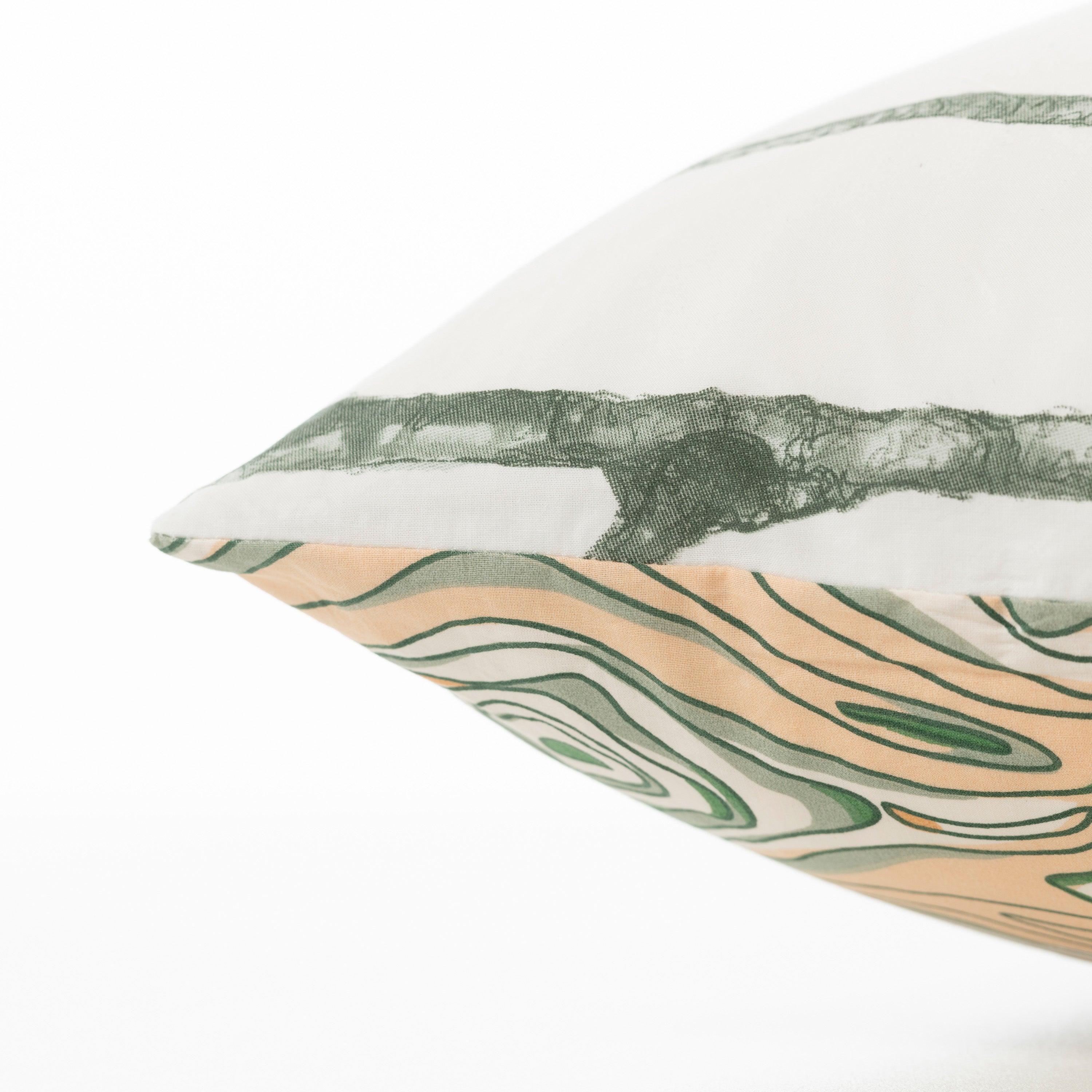 Square Pillowcase in Washed Organic Cotton Monarbre - Image 3
