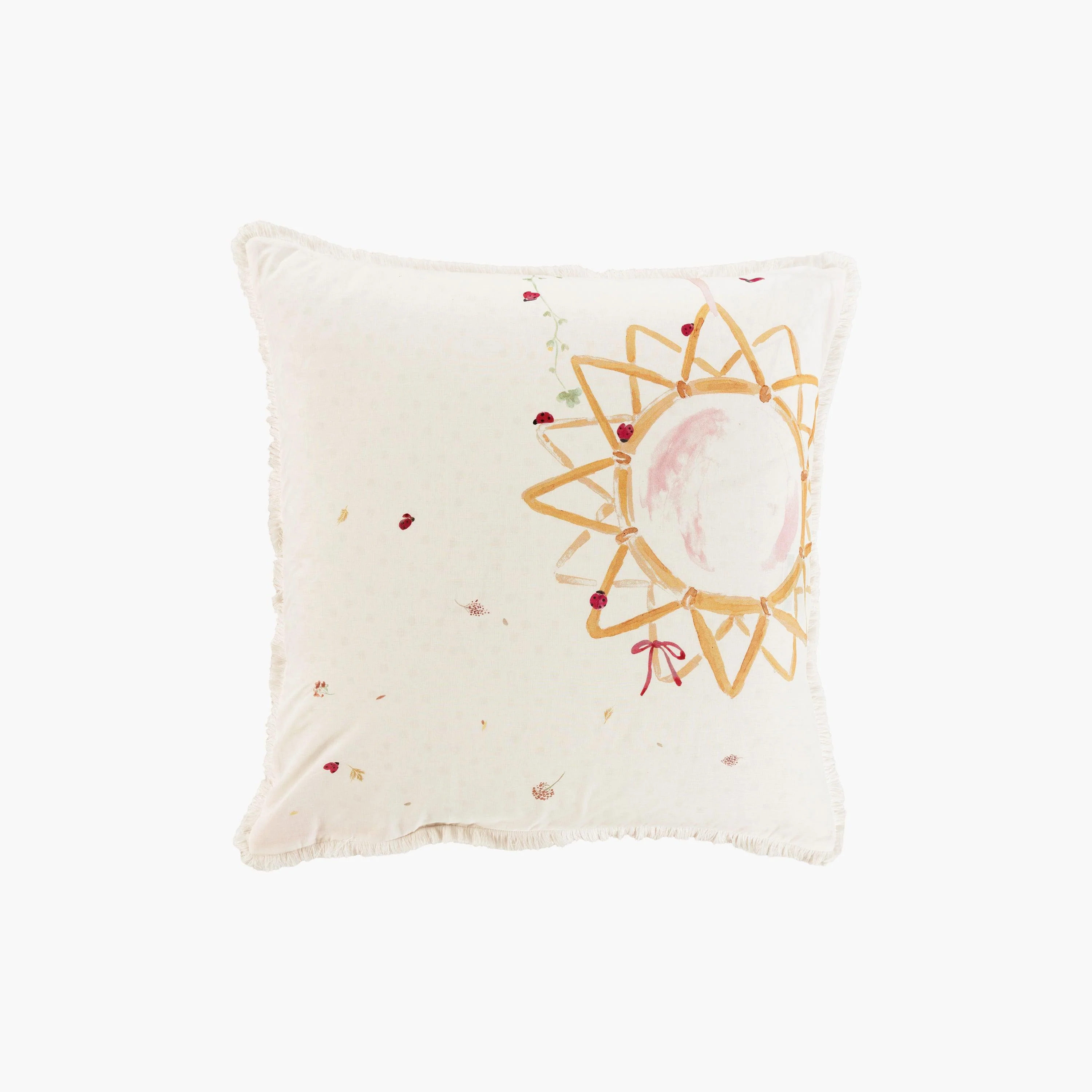 Square Pillowcase Pure Organic Cotton Raphia