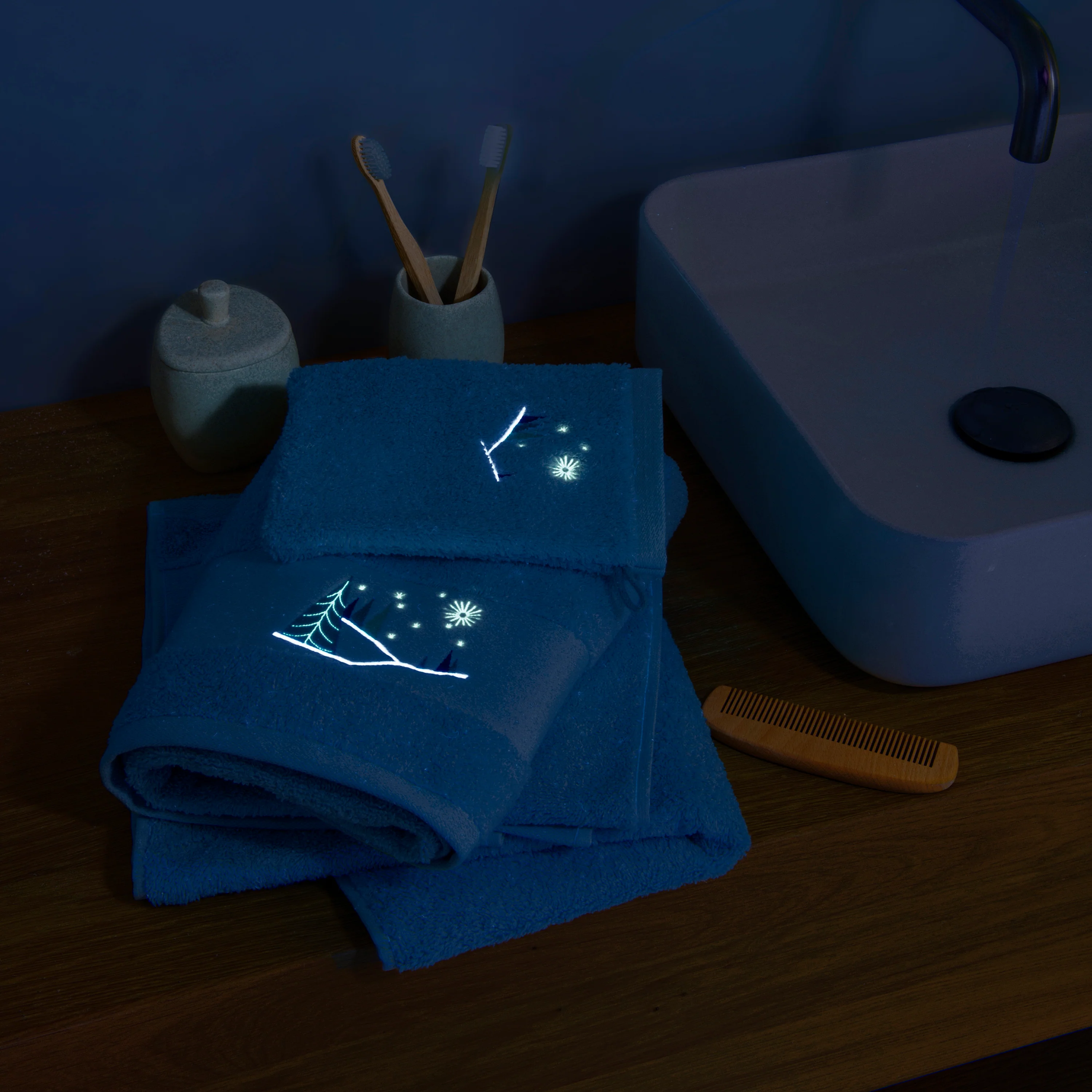 Stellaire Cotton Bath Towel - Banquise Blue - Image 3
